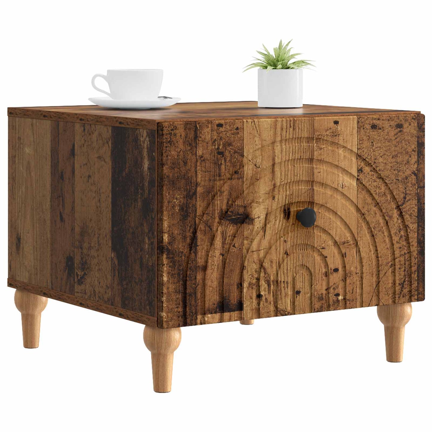Salontafel met lade Oud hout 49 x 50 x 40 cm Bewerkt hout is nu te koop bij PeponiXL, paradijselijk wonen!