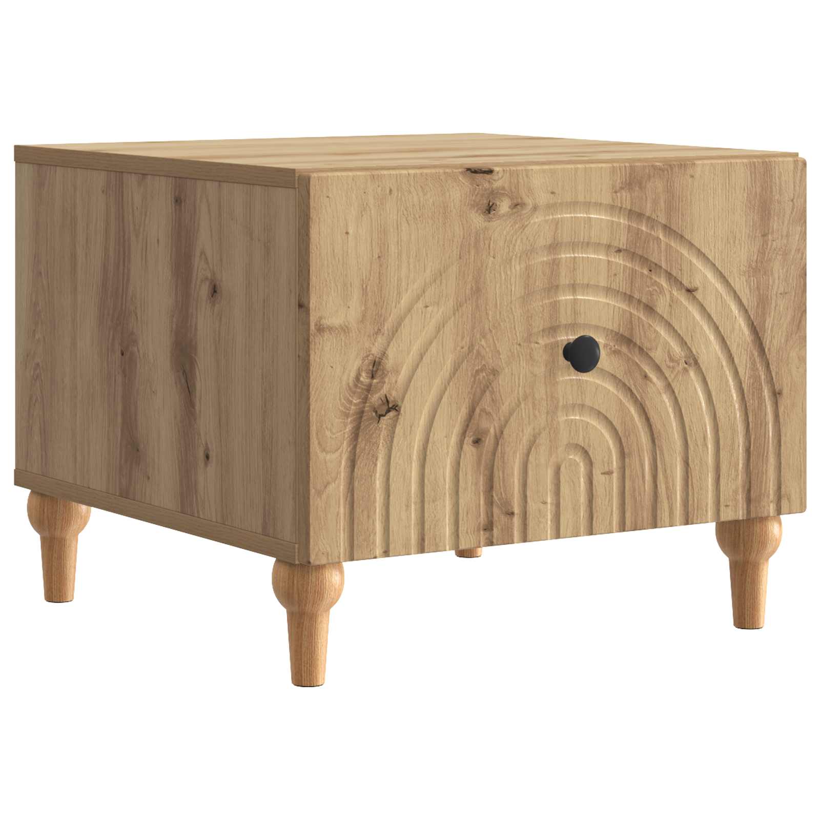 Salontafel Artisanaal eiken 49 x 50 x 40 cm Bewerkt hout is nu te koop bij PeponiXL, paradijselijk wonen!
