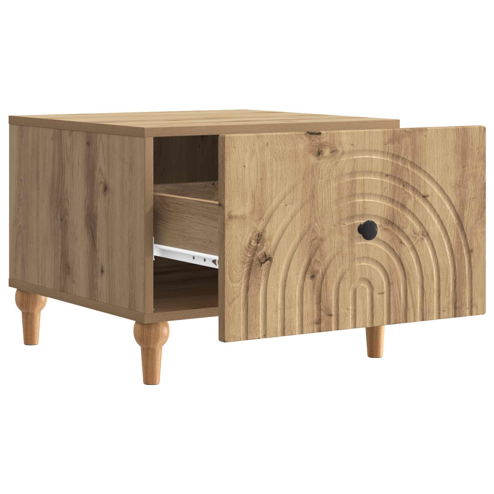 Salontafel Artisanaal eiken 49 x 50 x 40 cm Bewerkt hout is nu te koop bij PeponiXL, paradijselijk wonen!