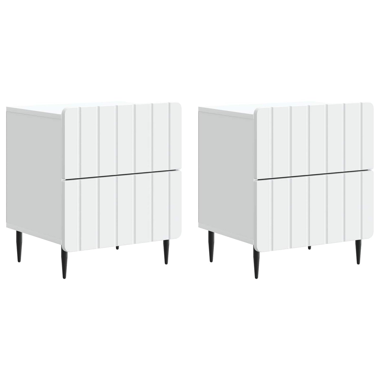Nachtkastje met lade 2 pcs Wit 43 x 34,5 x 49,5 cm Bewerkt hout is nu te koop bij PeponiXL, paradijselijk wonen!
