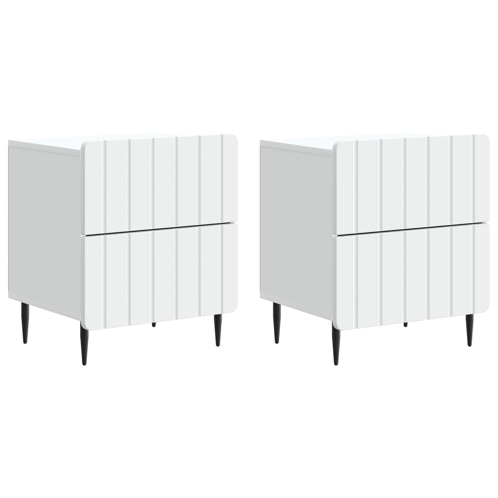 Nachtkastje met lade 2 pcs Wit 43 x 34,5 x 49,5 cm Bewerkt hout is nu te koop bij PeponiXL, paradijselijk wonen!