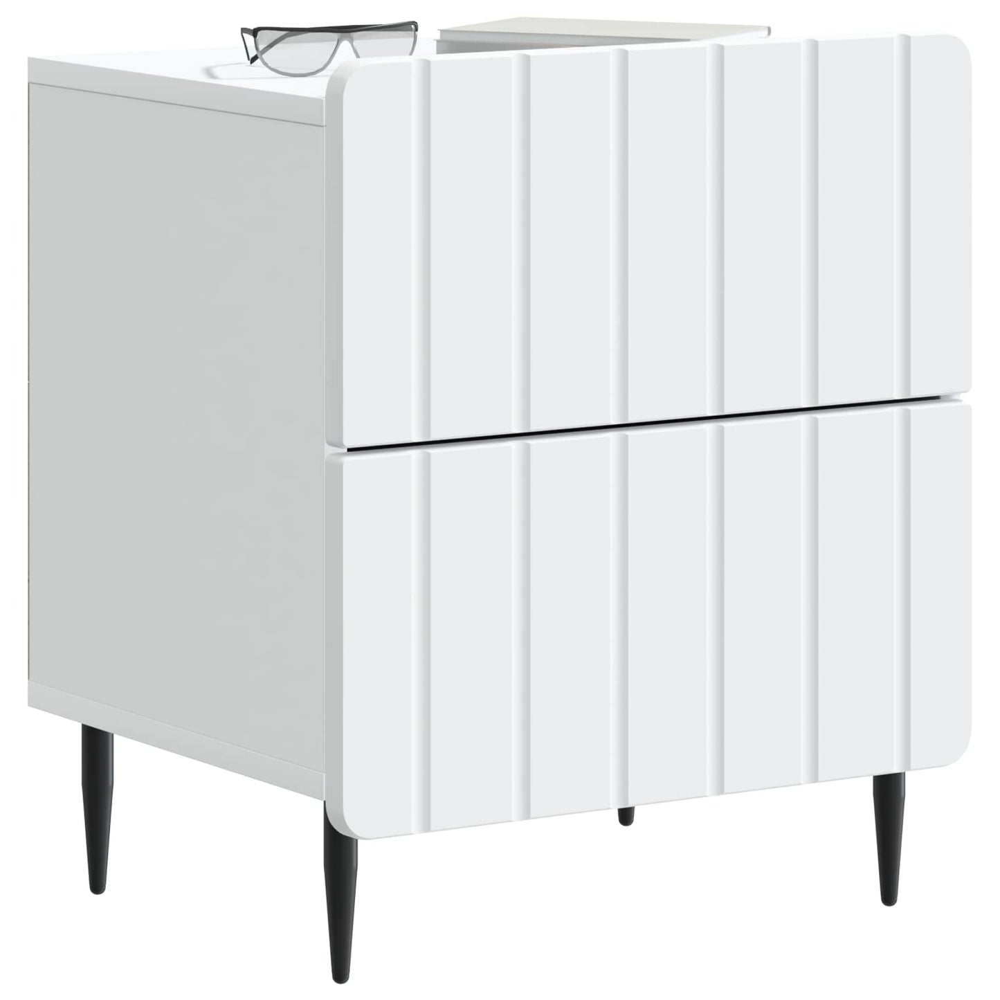 Nachtkastje met lade 2 pcs Wit 43 x 34,5 x 49,5 cm Bewerkt hout is nu te koop bij PeponiXL, paradijselijk wonen!