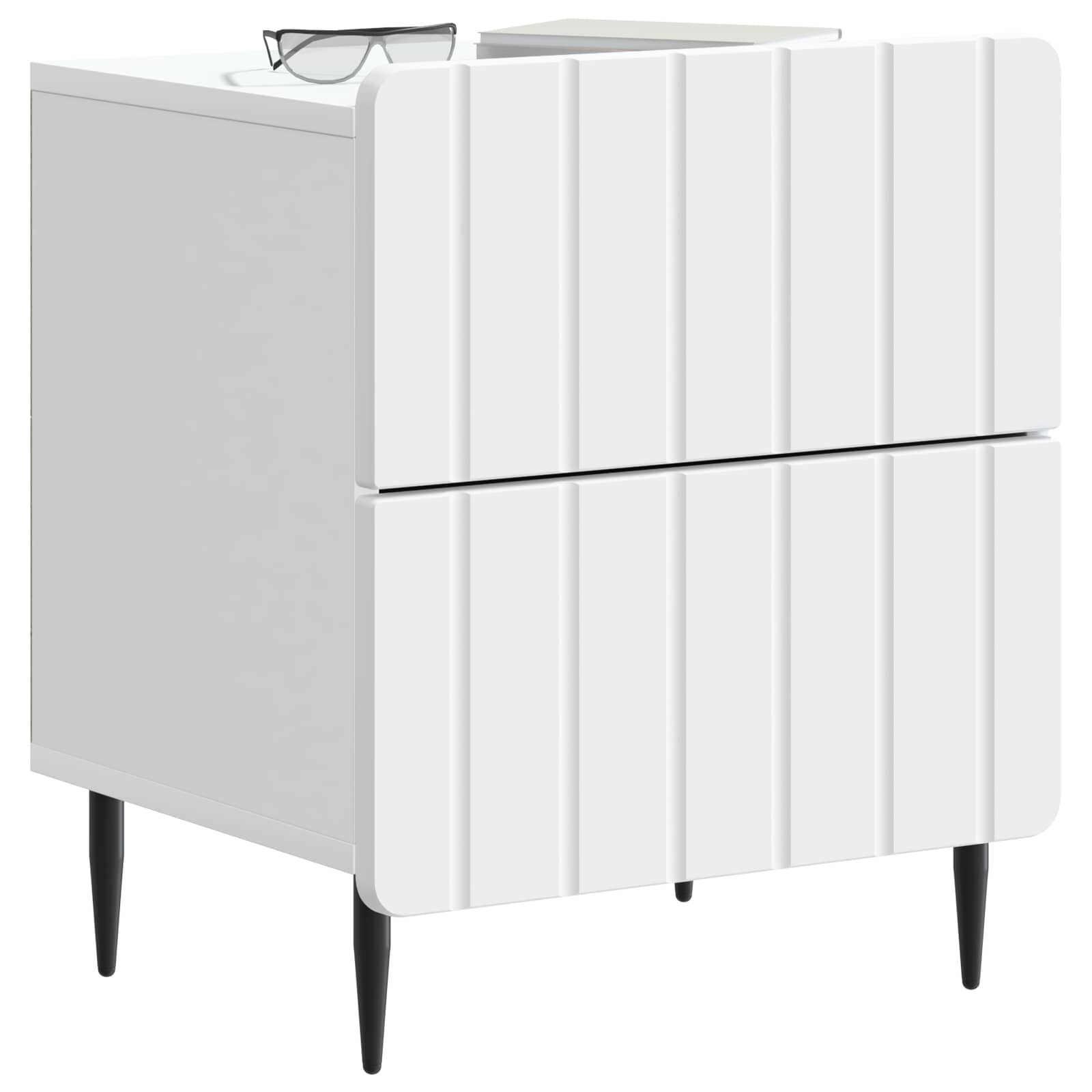 Nachtkastje met lade 2 pcs Wit 43 x 34,5 x 49,5 cm Bewerkt hout is nu te koop bij PeponiXL, paradijselijk wonen!