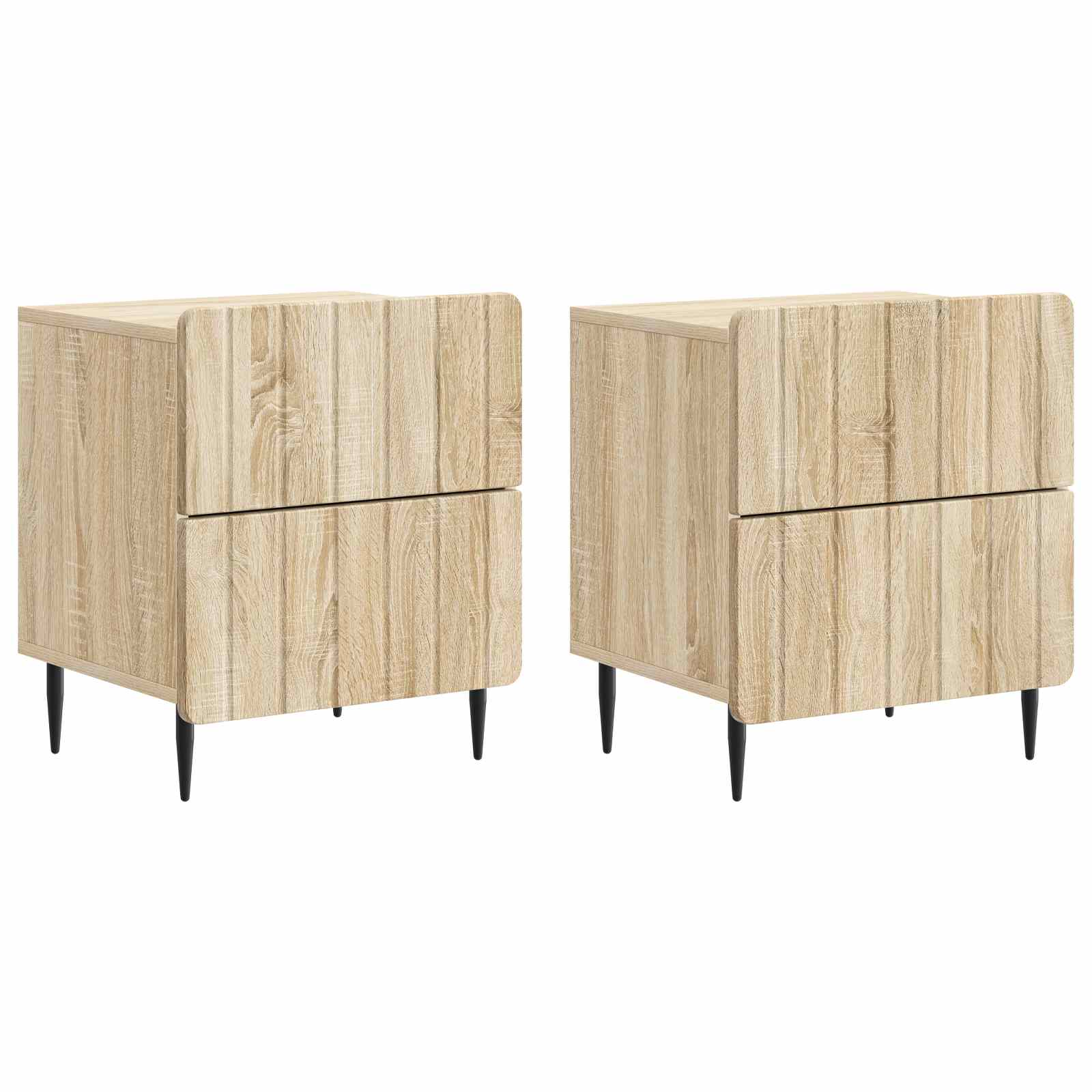 Nachtkastje 2 pcs Sonoma Eiken 43 x 34,5 x 49,5 cm Bewerkt hout is nu te koop bij PeponiXL, paradijselijk wonen!