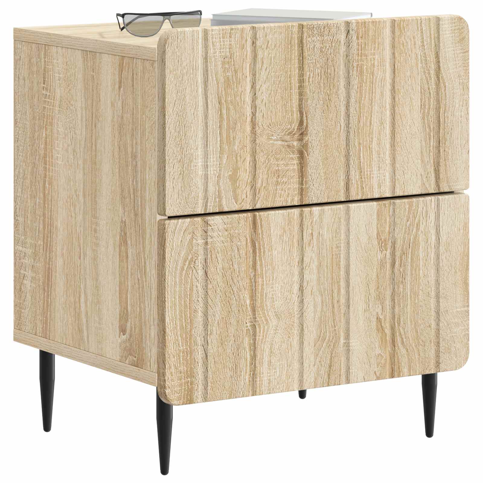 Nachtkastje 2 pcs Sonoma Eiken 43 x 34,5 x 49,5 cm Bewerkt hout is nu te koop bij PeponiXL, paradijselijk wonen!