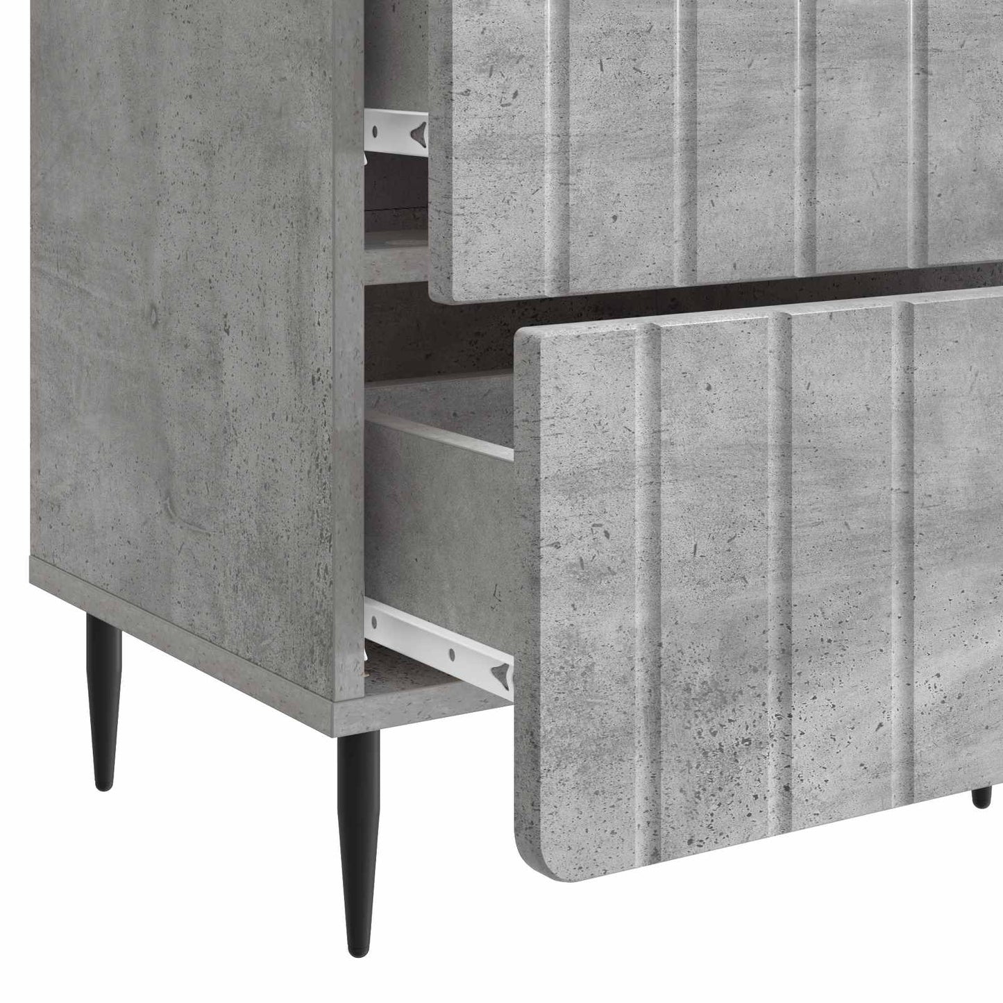 Nachtkastje Betongrijs 43 x 34,5 x 49,5 cm Bewerkt hout is nu te koop bij PeponiXL, paradijselijk wonen!