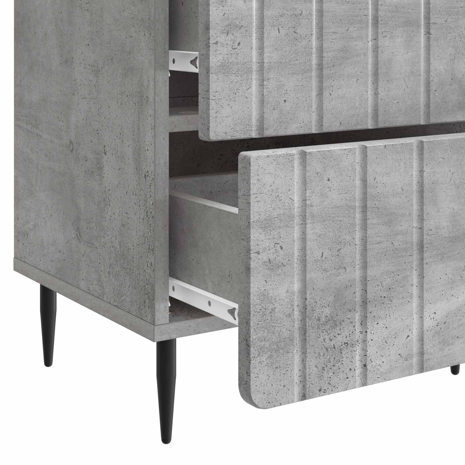 Nachtkastje Betongrijs 43 x 34,5 x 49,5 cm Bewerkt hout is nu te koop bij PeponiXL, paradijselijk wonen!
