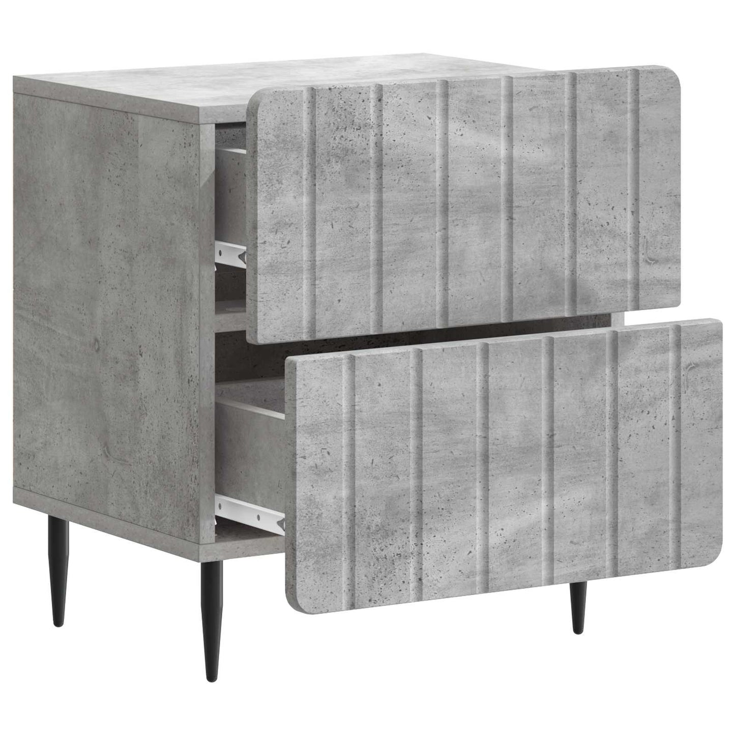Nachtkastje Betongrijs 43 x 34,5 x 49,5 cm Bewerkt hout is nu te koop bij PeponiXL, paradijselijk wonen!