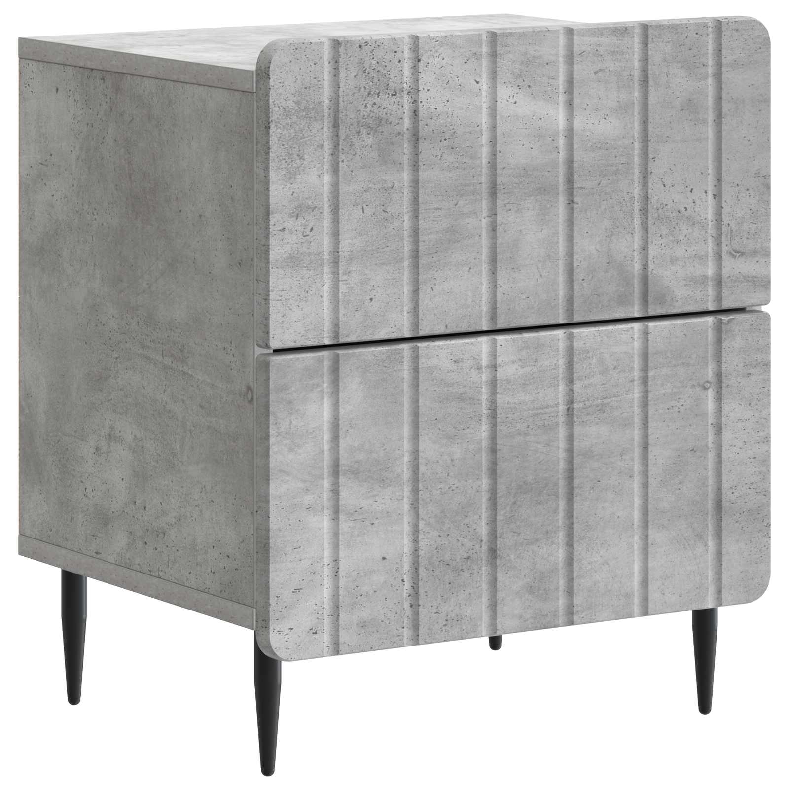 Nachtkastje 2 pcs Betongrijs 43 x 34,5 x 49,5 cm Bewerkt hout is nu te koop bij PeponiXL, paradijselijk wonen!