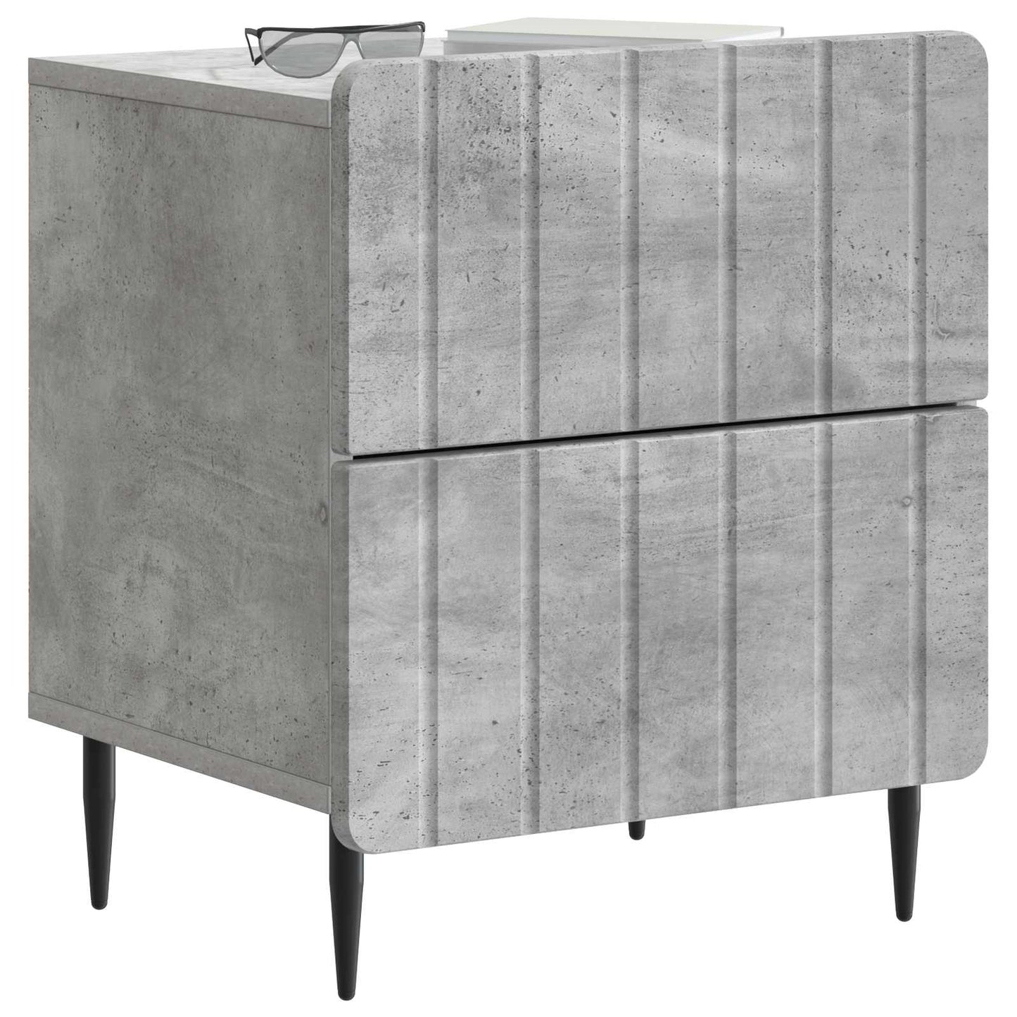 Nachtkastje 2 pcs Betongrijs 43 x 34,5 x 49,5 cm Bewerkt hout is nu te koop bij PeponiXL, paradijselijk wonen!