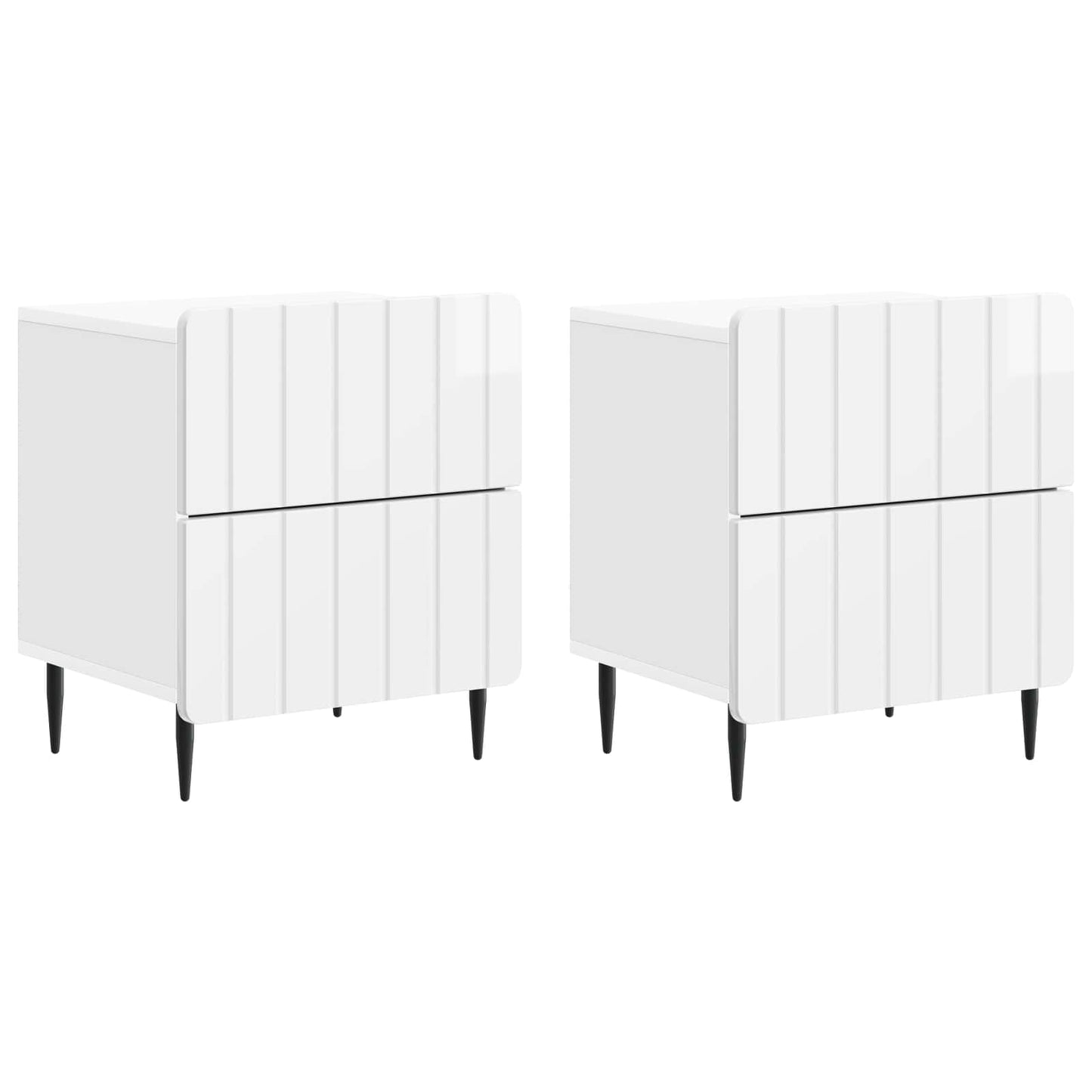 Nachtkastje met lade 2 pcs Hoogglans Wit 43 x 34,5 x 49,5 cm is nu te koop bij PeponiXL, paradijselijk wonen!