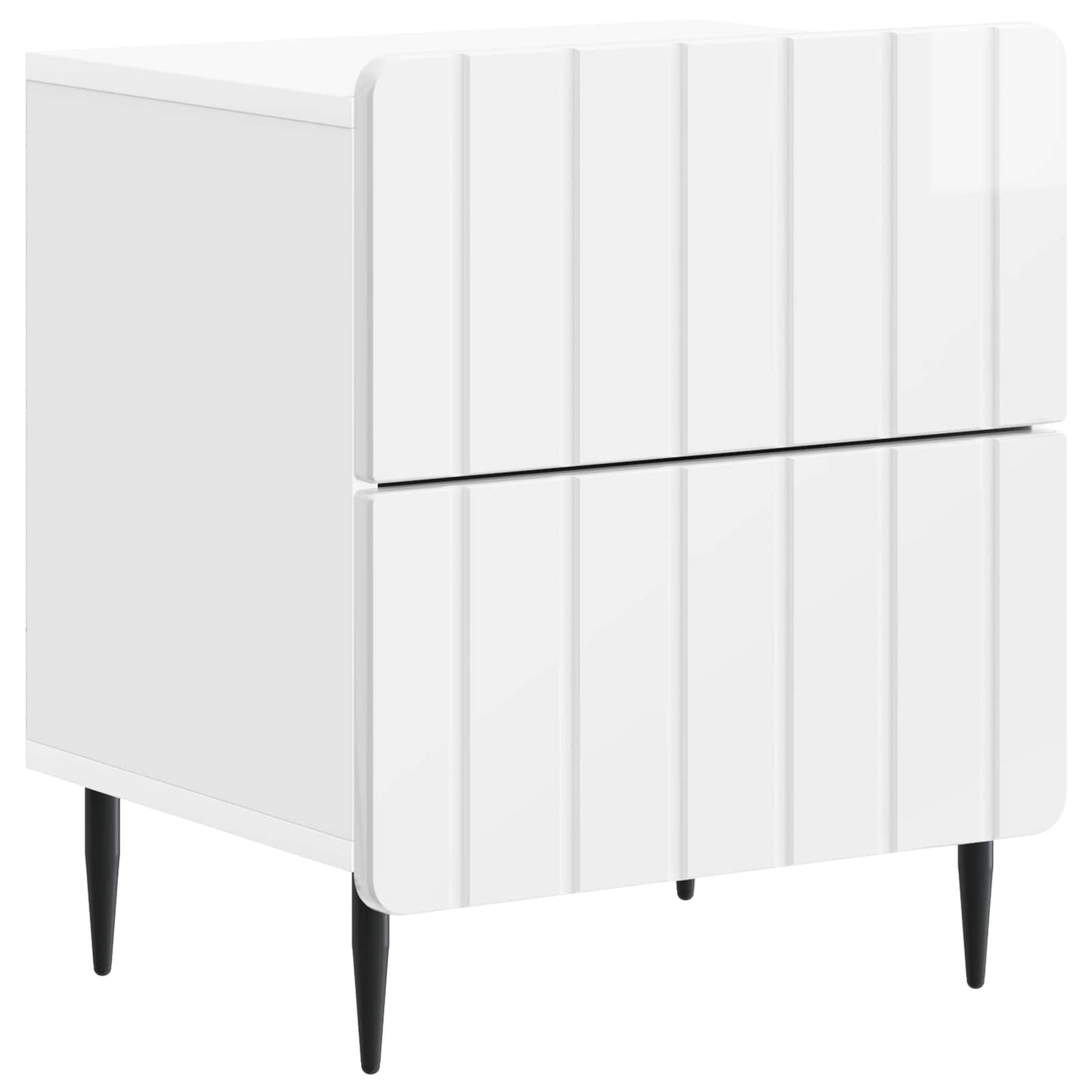 Nachtkastje met lade 2 pcs Hoogglans Wit 43 x 34,5 x 49,5 cm is nu te koop bij PeponiXL, paradijselijk wonen!