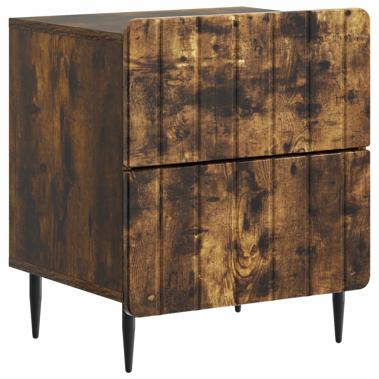 Nachtkastje Gerookt eiken 43 x 34,5 x 49,5 cm Bewerkt hout is nu te koop bij PeponiXL, paradijselijk wonen!