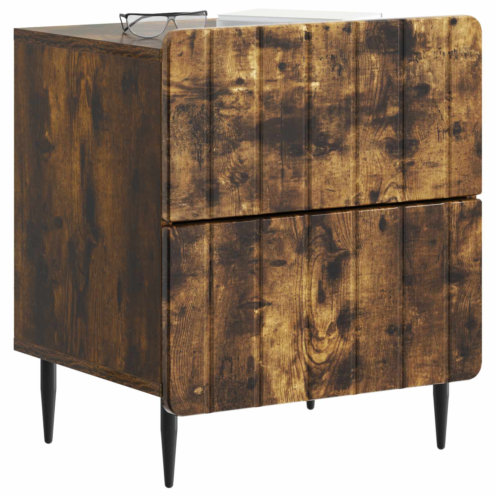 Nachtkastje met lade 2 pcs Gerookt eiken 43 x 34,5 x 49,5 cm is nu te koop bij PeponiXL, paradijselijk wonen!