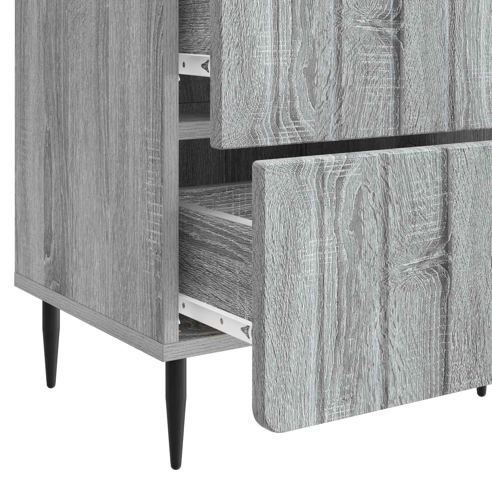 Nachtkastje 2 pcs Grijs sonoma 43 x 34,5 x 49,5 cm Bewerkt hout is nu te koop bij PeponiXL, paradijselijk wonen!