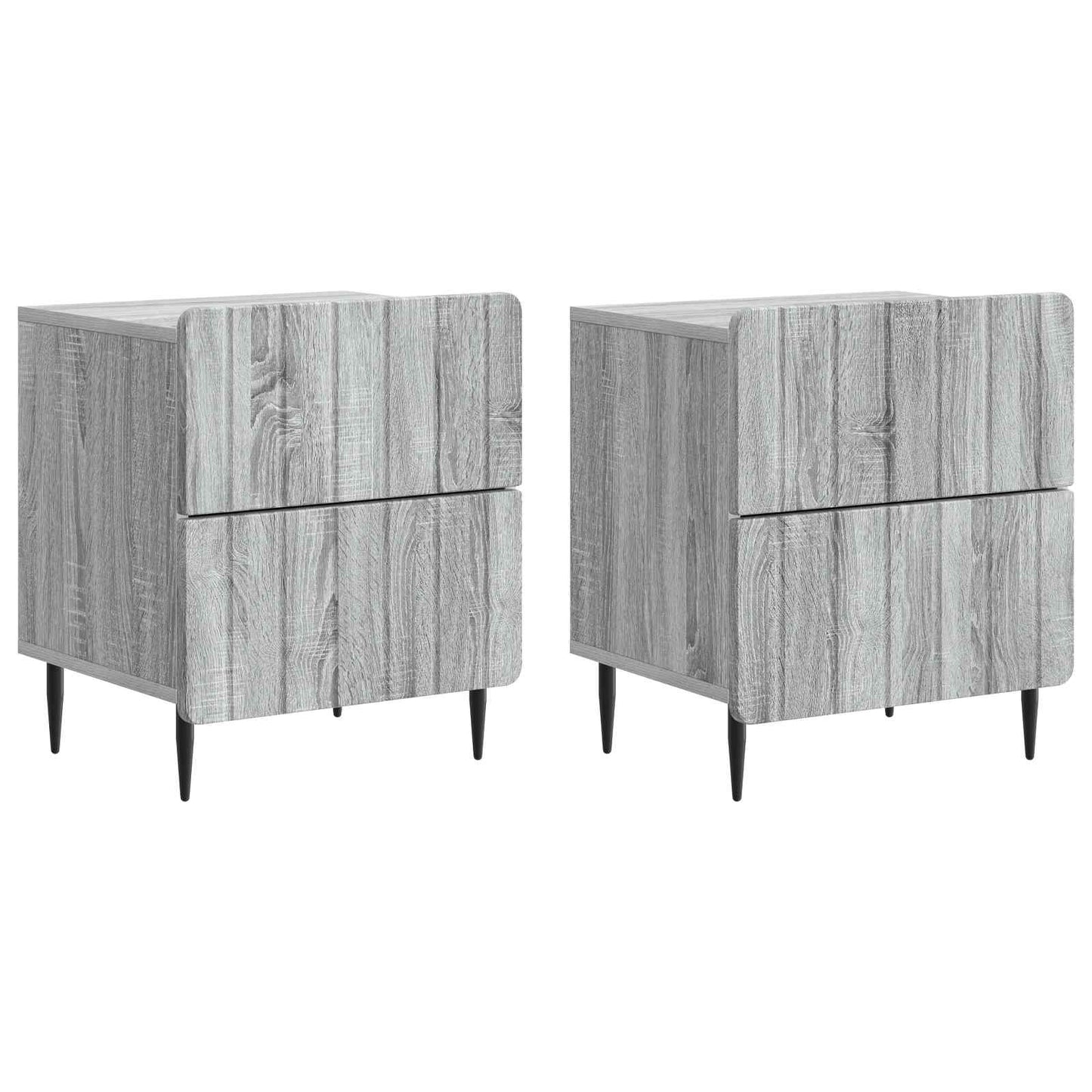 Nachtkastje 2 pcs Grijs sonoma 43 x 34,5 x 49,5 cm Bewerkt hout is nu te koop bij PeponiXL, paradijselijk wonen!