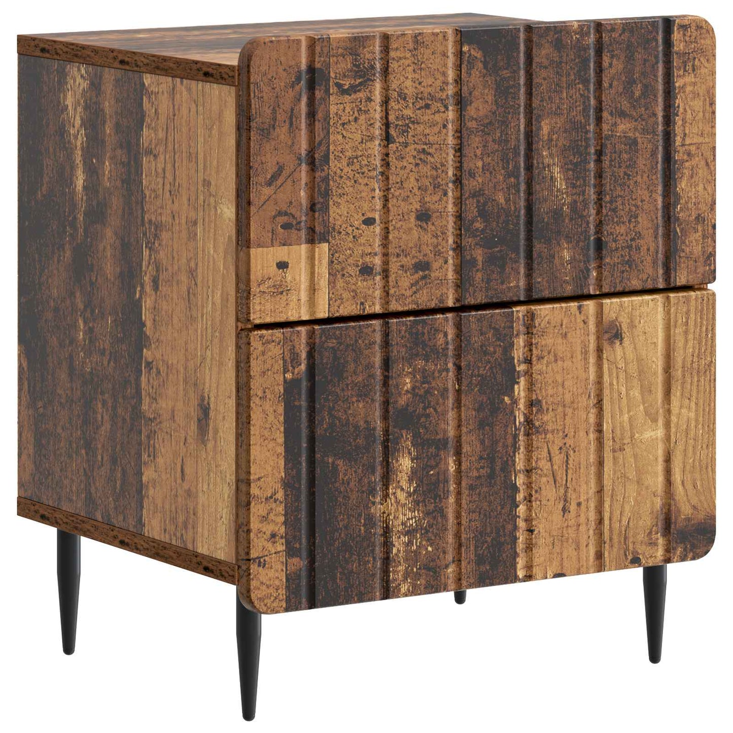 Nachtkastje met lade Oud hout 43 x 34,5 x 49,5 cm Bewerkt hout is nu te koop bij PeponiXL, paradijselijk wonen!