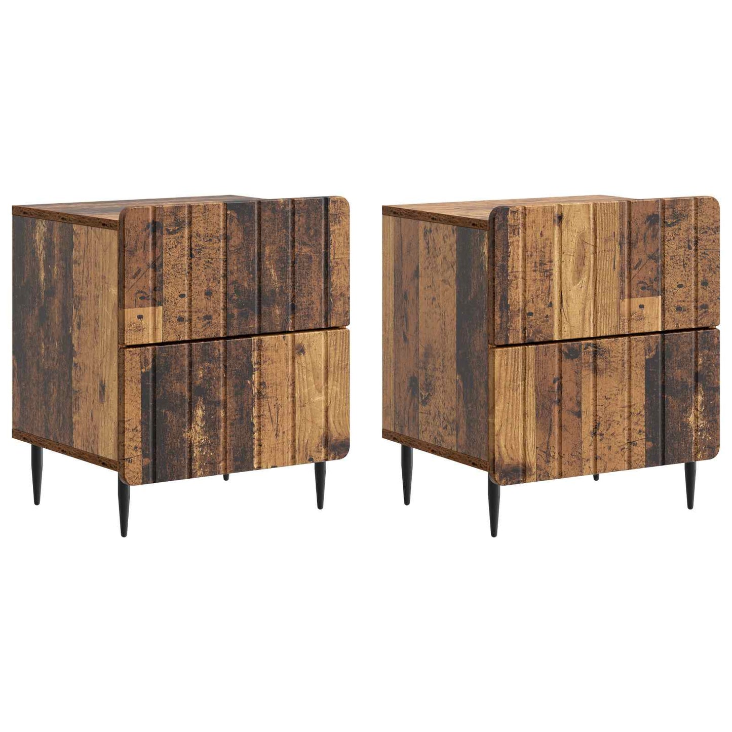 Nachtkastje 2 pcs Oud hout 43 x 34,5 x 49,5 cm Bewerkt hout is nu te koop bij PeponiXL, paradijselijk wonen!