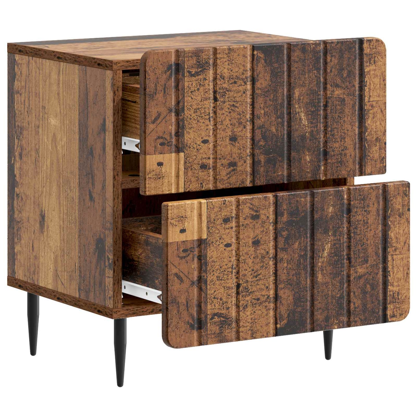 Nachtkastje 2 pcs Oud hout 43 x 34,5 x 49,5 cm Bewerkt hout is nu te koop bij PeponiXL, paradijselijk wonen!