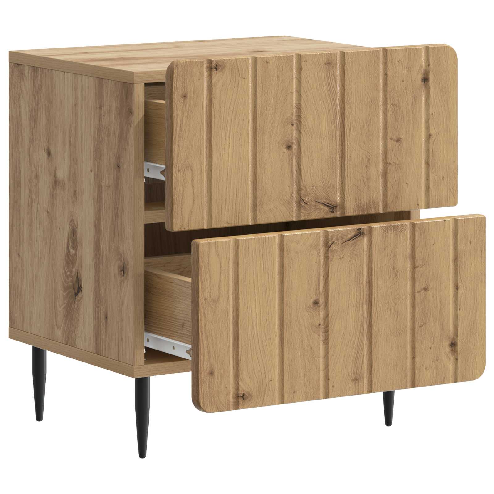 Nachtkastje Artisanaal eiken 43 x 34,5 x 49,5 cm Bewerkt hout is nu te koop bij PeponiXL, paradijselijk wonen!
