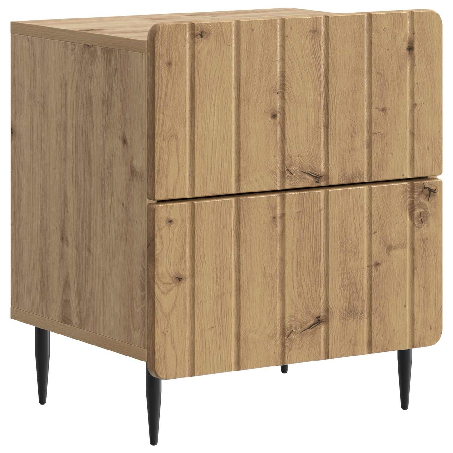 Nachtkastje met lade 2 pcs Artisanaal eiken 43 x 34,5 x 49,5 cm is nu te koop bij PeponiXL, paradijselijk wonen!