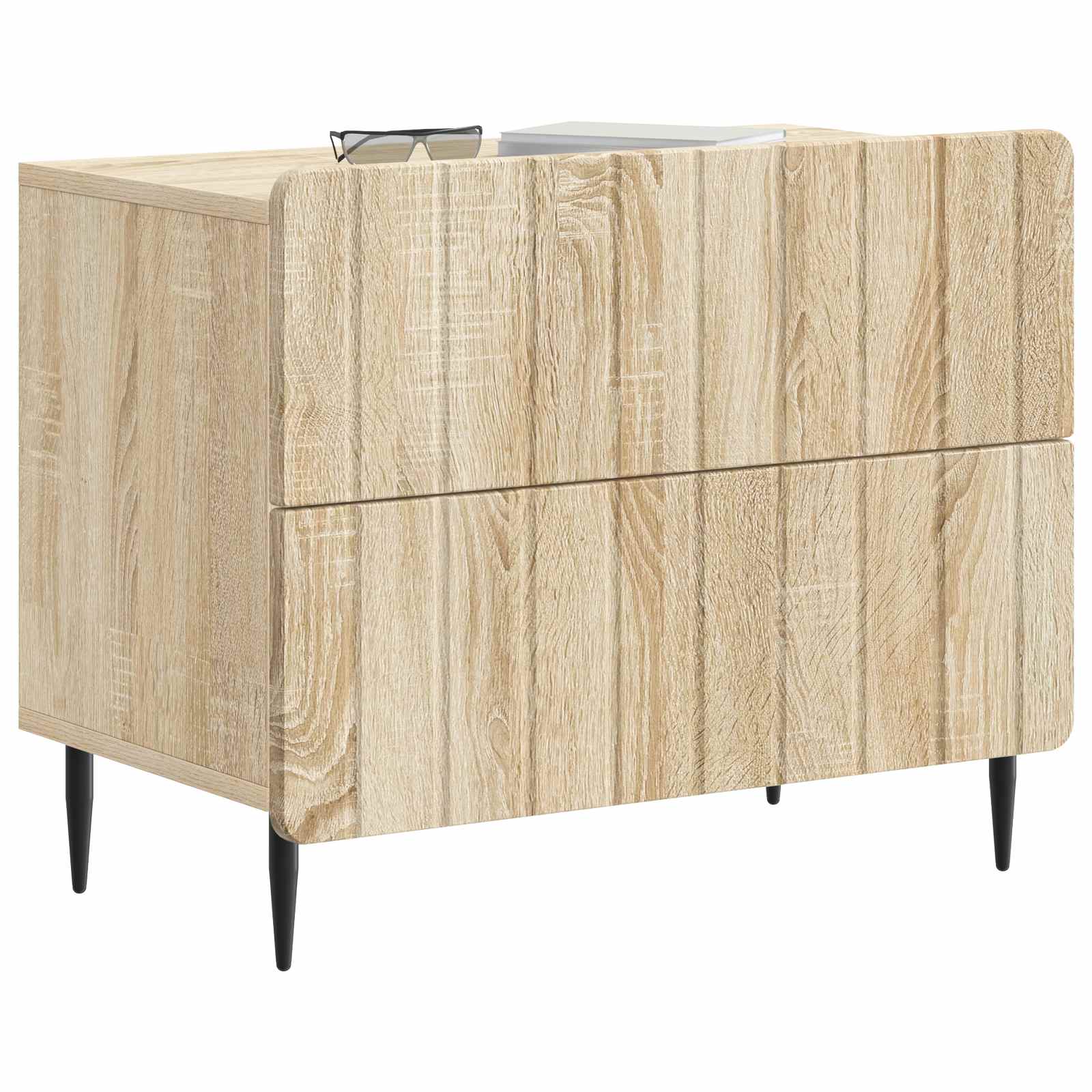 Nachtkastje Sonoma Eiken 62 x 34,5 x 49,5 cm Bewerkt hout is nu te koop bij PeponiXL, paradijselijk wonen!