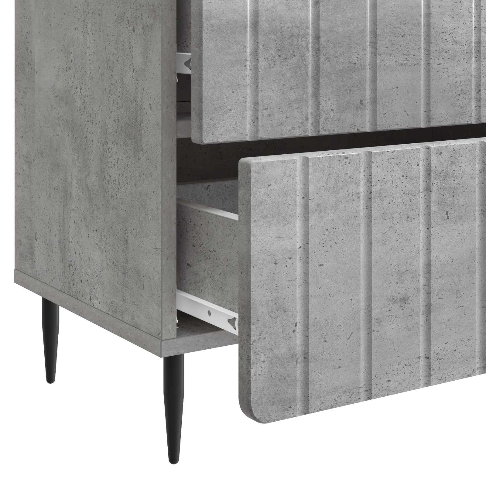 Nachtkastje Betongrijs 62 x 34,5 x 49,5 cm Bewerkt hout is nu te koop bij PeponiXL, paradijselijk wonen!