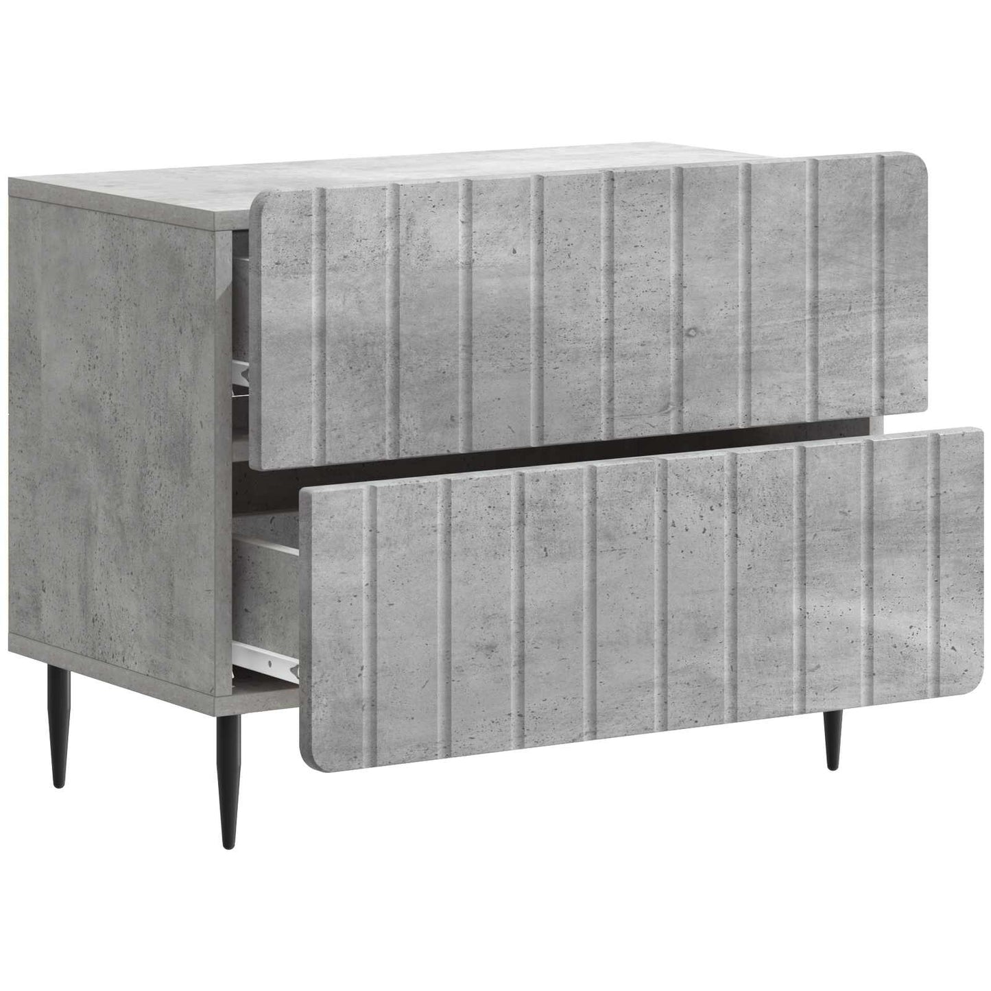 Nachtkastje Betongrijs 62 x 34,5 x 49,5 cm Bewerkt hout is nu te koop bij PeponiXL, paradijselijk wonen!