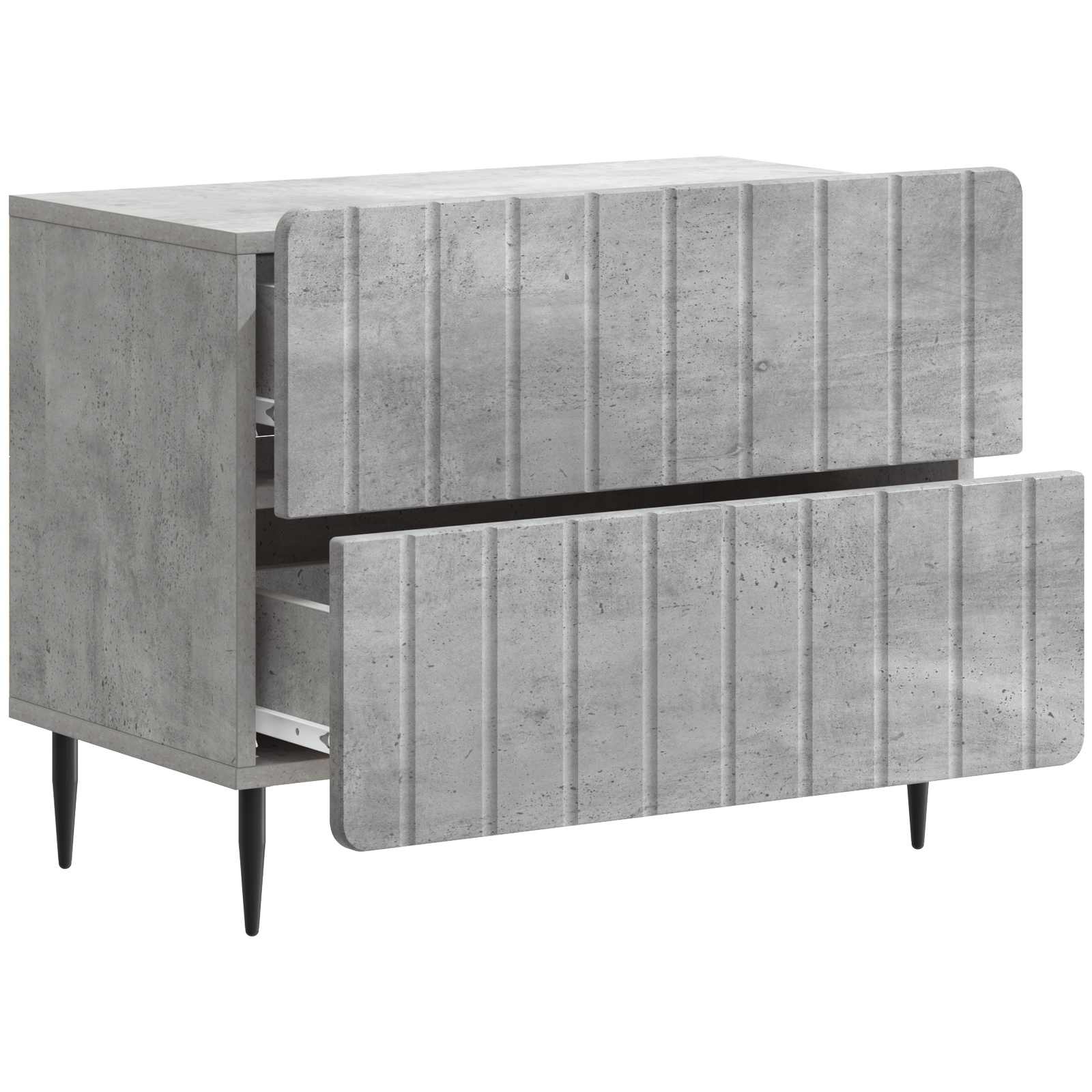 Nachtkastje Betongrijs 62 x 34,5 x 49,5 cm Bewerkt hout is nu te koop bij PeponiXL, paradijselijk wonen!