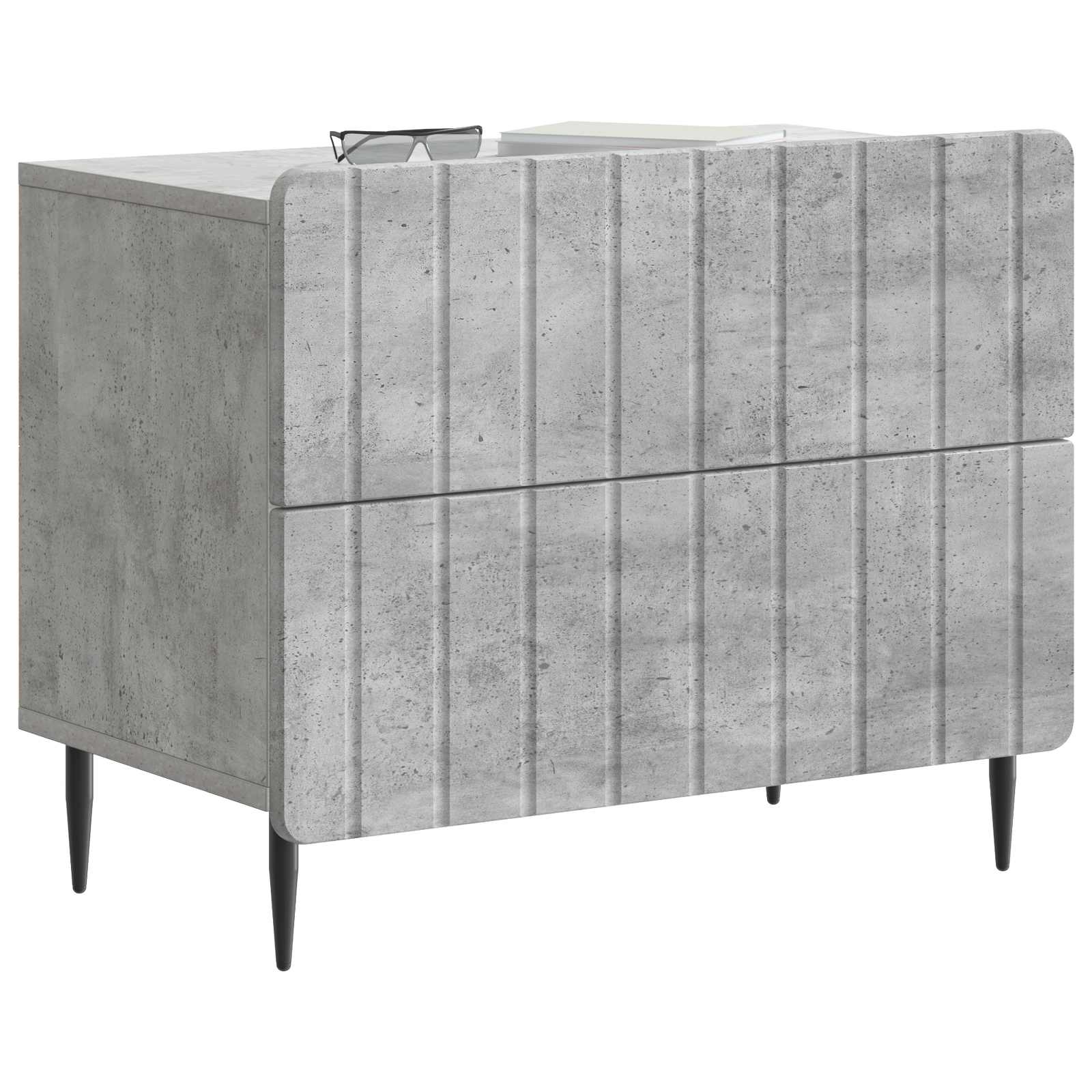 Nachtkastje Betongrijs 62 x 34,5 x 49,5 cm Bewerkt hout is nu te koop bij PeponiXL, paradijselijk wonen!