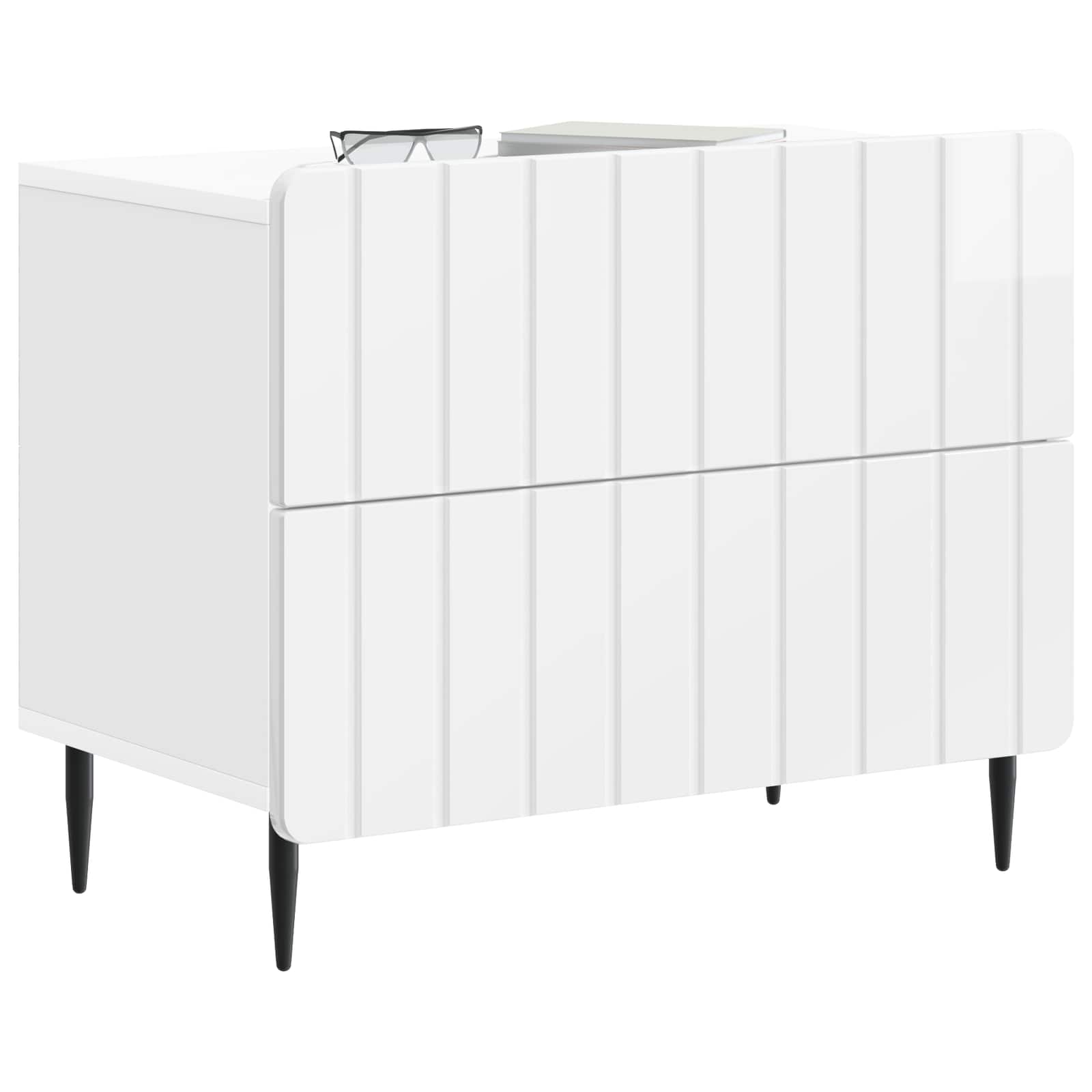Nachtkastje Hoogglans Wit 62 x 34,5 x 49,5 cm Bewerkt hout is nu te koop bij PeponiXL, paradijselijk wonen!