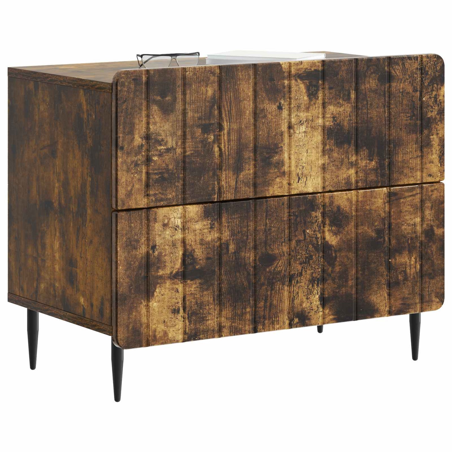Nachtkastje Gerookt eiken 62 x 34,5 x 49,5 cm Bewerkt hout is nu te koop bij PeponiXL, paradijselijk wonen!