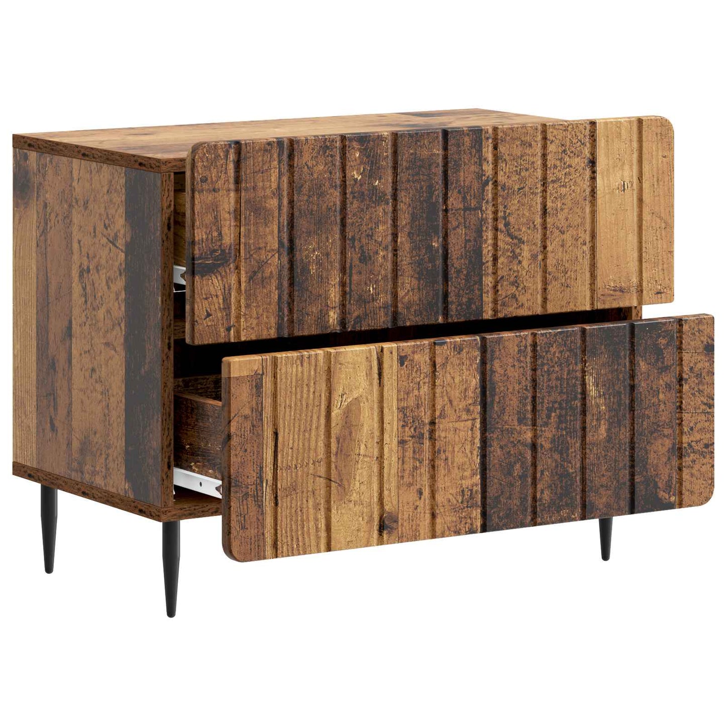 Nachtkastje met lade Oud hout 62 x 34,5 x 49,5 cm Bewerkt hout is nu te koop bij PeponiXL, paradijselijk wonen!