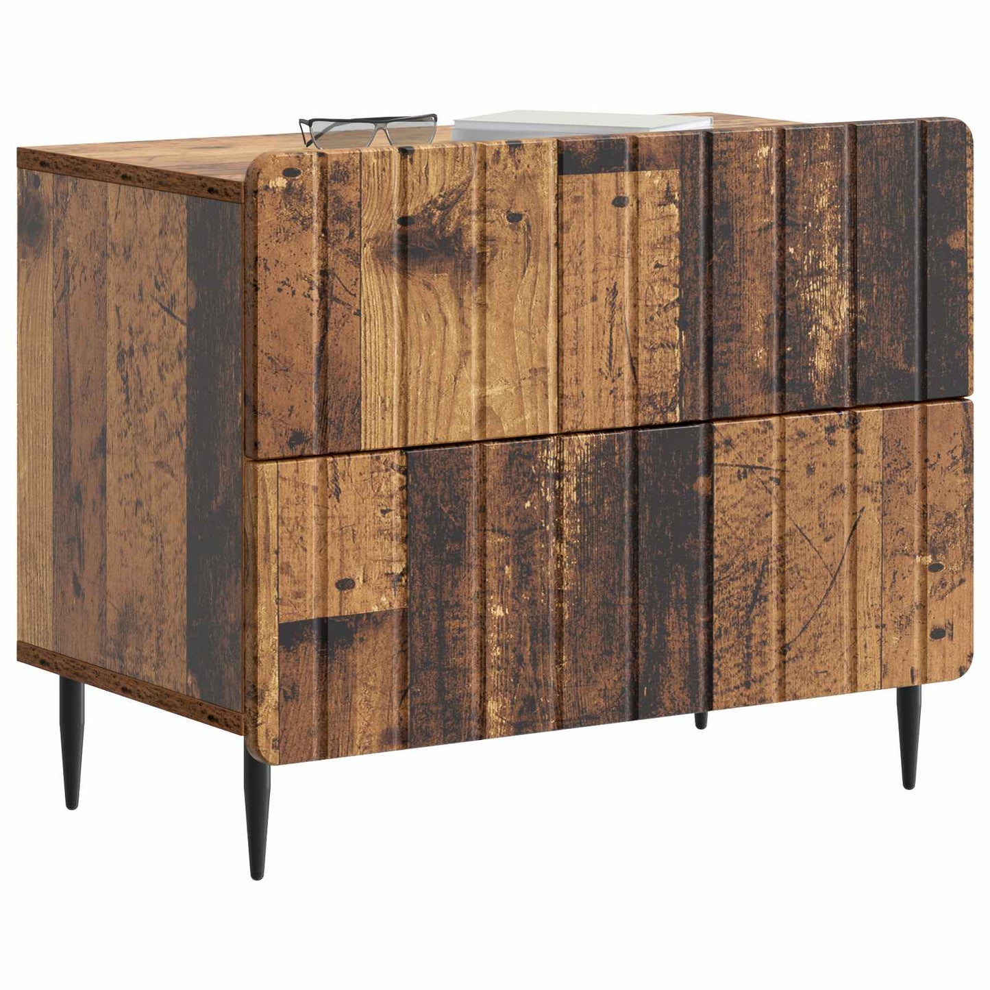 Nachtkastje met lade Oud hout 62 x 34,5 x 49,5 cm Bewerkt hout is nu te koop bij PeponiXL, paradijselijk wonen!