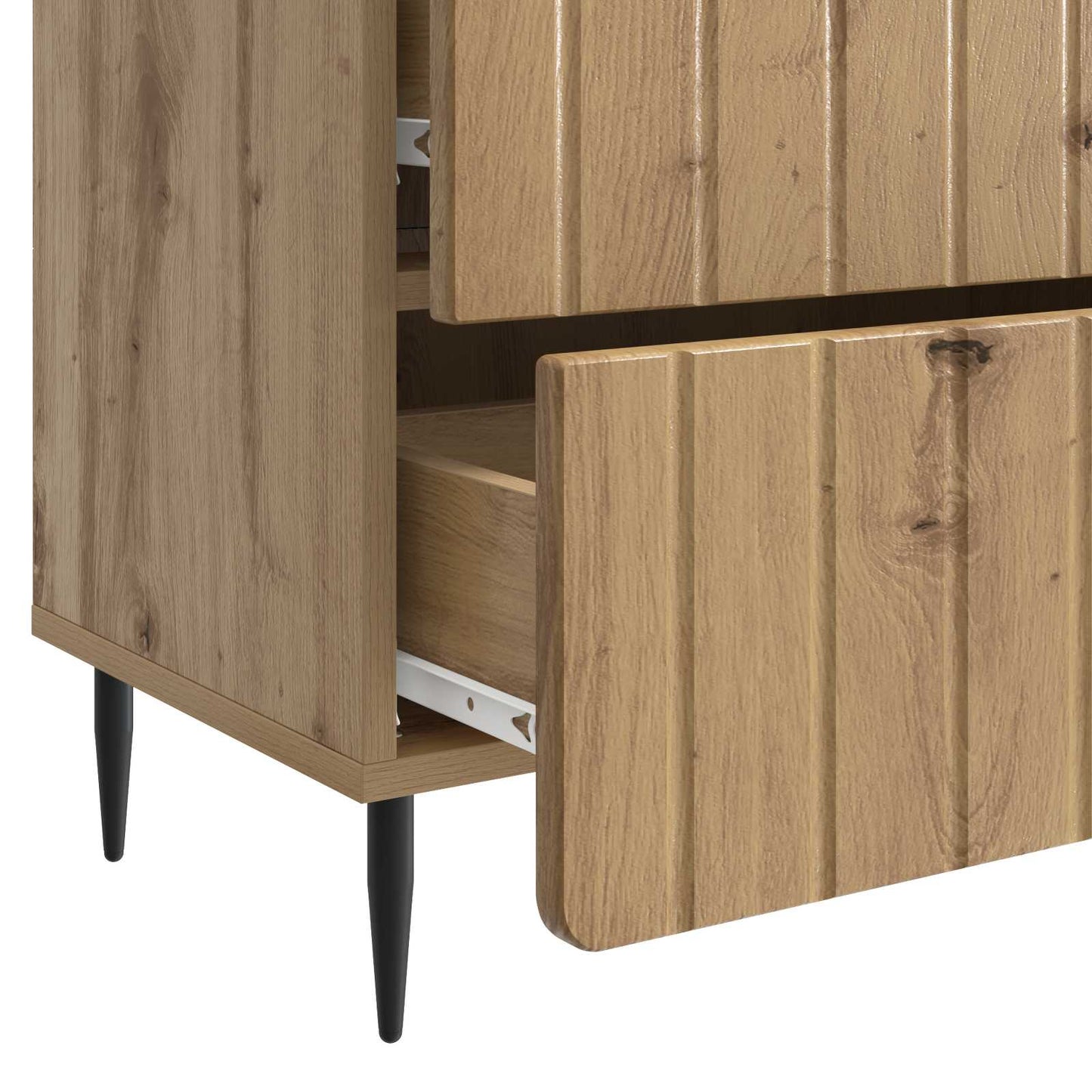 Nachtkastje Artisanaal eiken 62 x 34,5 x 49,5 cm Bewerkt hout is nu te koop bij PeponiXL, paradijselijk wonen!