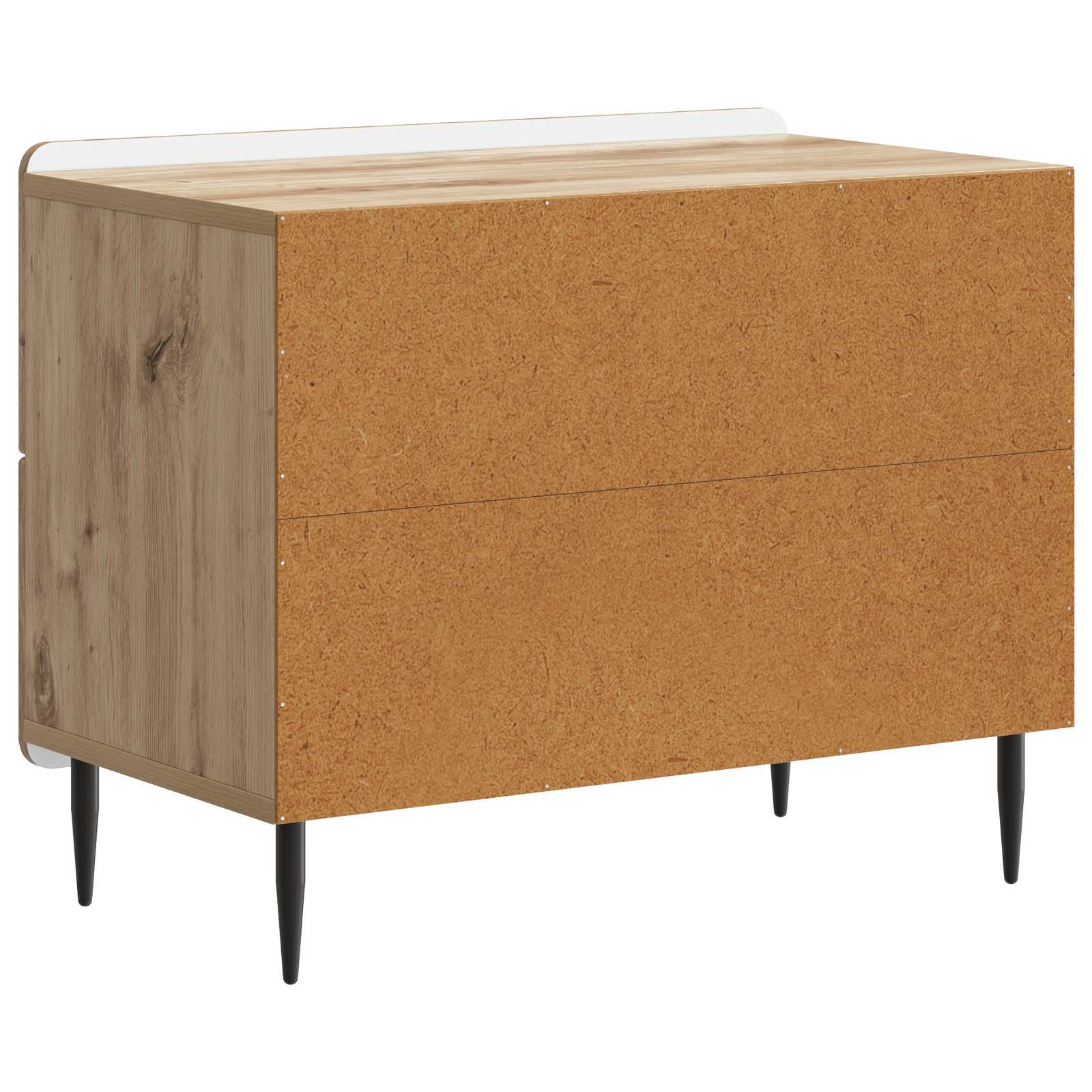 Nachtkastje Artisanaal eiken 62 x 34,5 x 49,5 cm Bewerkt hout is nu te koop bij PeponiXL, paradijselijk wonen!