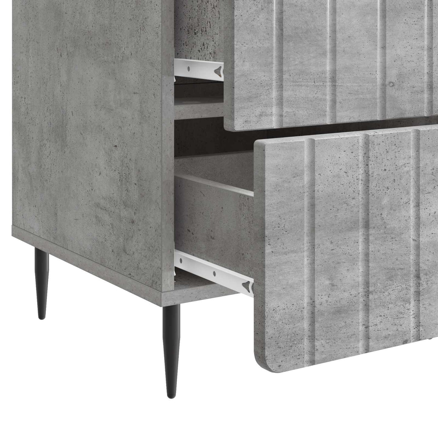 Nachtkastje met lade Betongrijs 43x 41 x 68 cm Bewerkt hout is nu te koop bij PeponiXL, paradijselijk wonen!