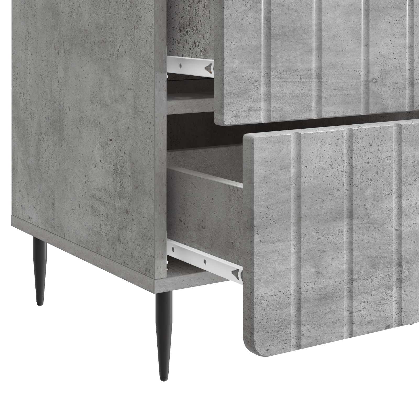 Nachtkastje met lade Betongrijs 43x 41 x 68 cm Bewerkt hout is nu te koop bij PeponiXL, paradijselijk wonen!