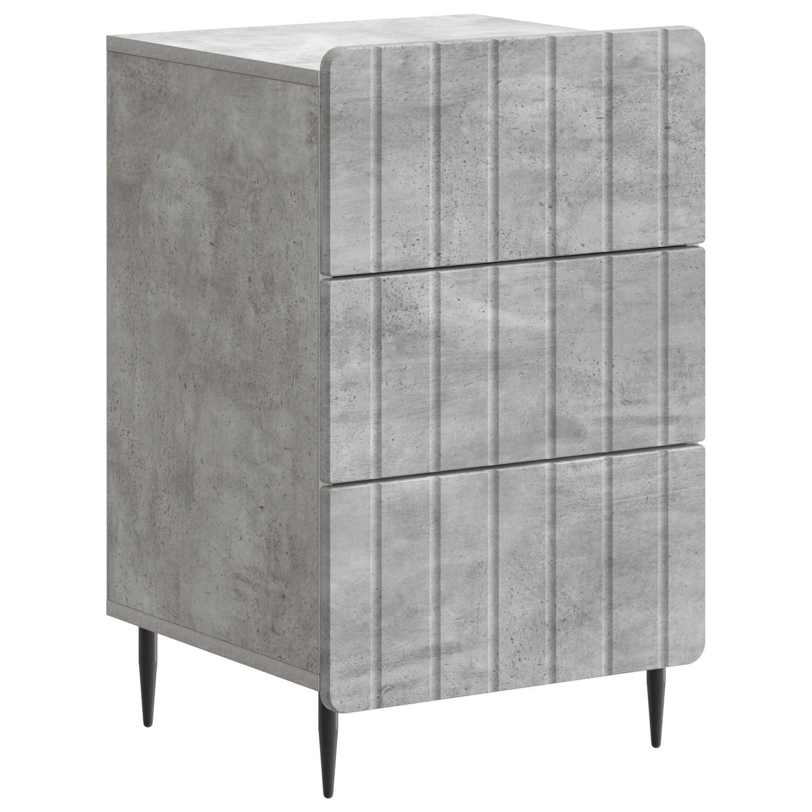 Nachtkastje met lade Betongrijs 43x 41 x 68 cm Bewerkt hout is nu te koop bij PeponiXL, paradijselijk wonen!
