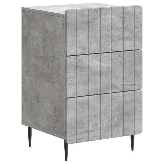Nachtkastje met lade Betongrijs 43x 41 x 68 cm Bewerkt hout is nu te koop bij PeponiXL, paradijselijk wonen!
