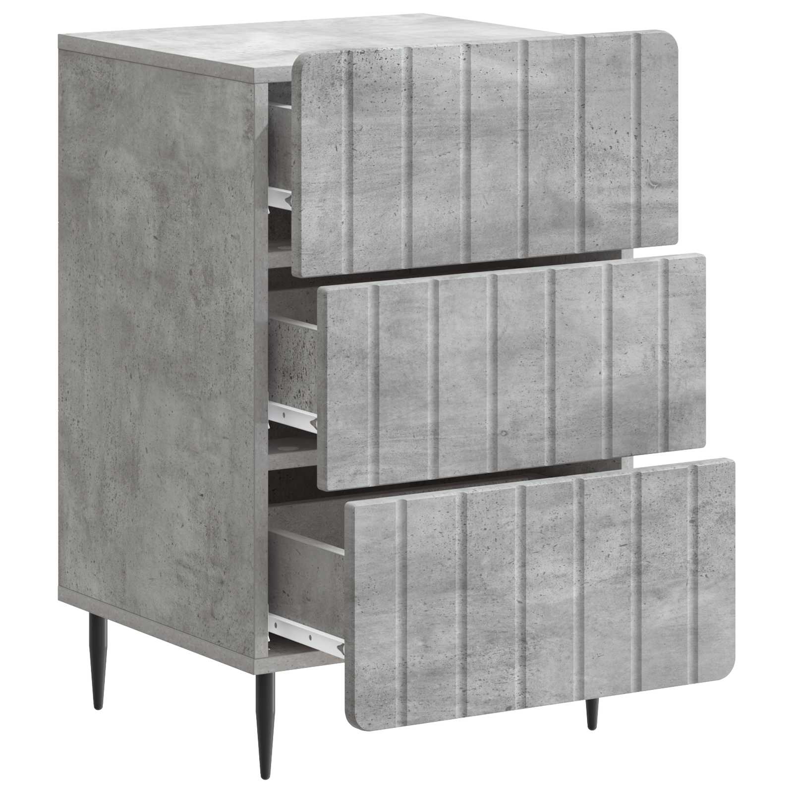 Nachtkastje met lade Betongrijs 43x 41 x 68 cm Bewerkt hout is nu te koop bij PeponiXL, paradijselijk wonen!