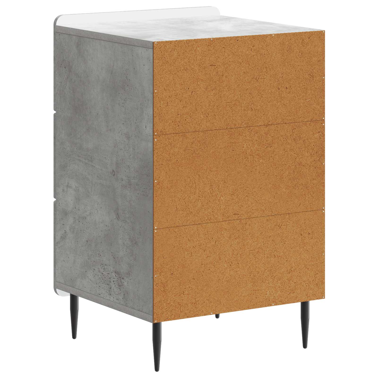Nachtkastje met lade Betongrijs 43x 41 x 68 cm Bewerkt hout is nu te koop bij PeponiXL, paradijselijk wonen!