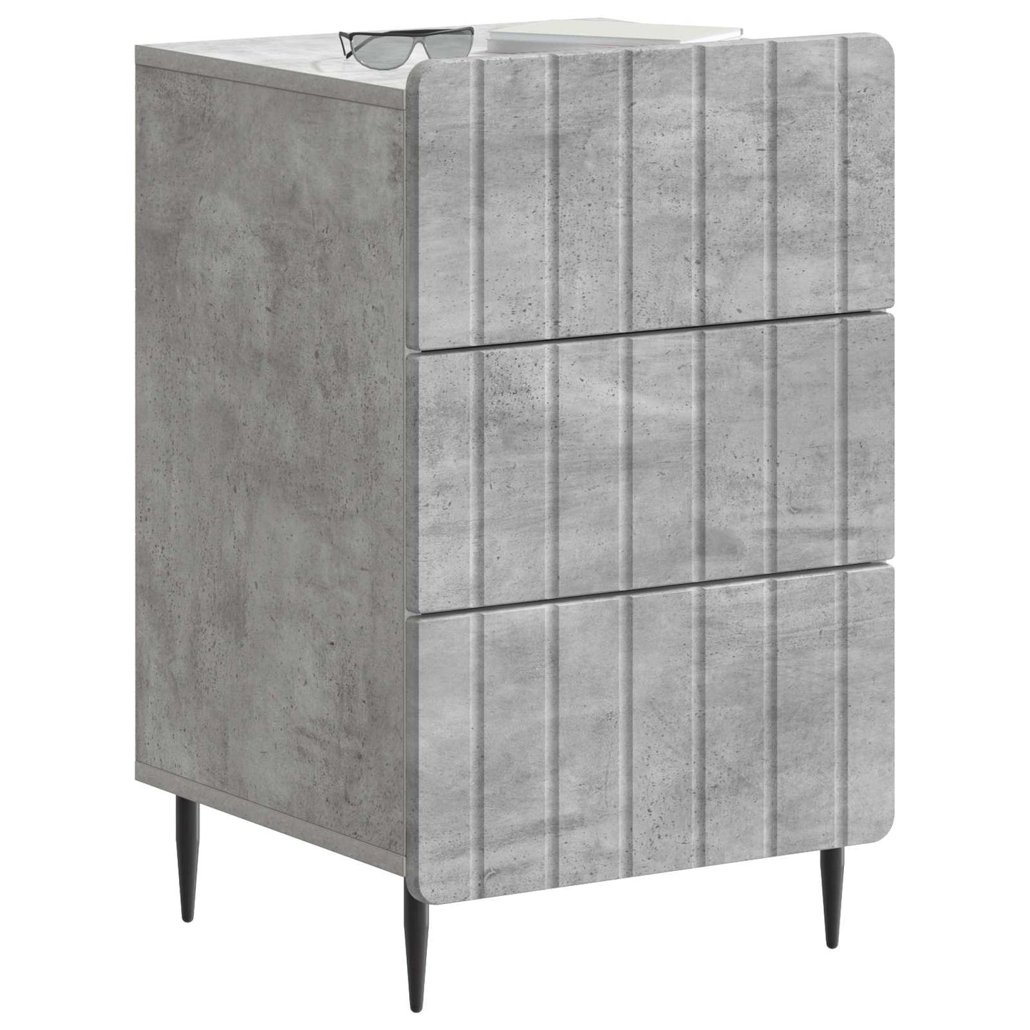 Nachtkastje met lade Betongrijs 43x 41 x 68 cm Bewerkt hout is nu te koop bij PeponiXL, paradijselijk wonen!