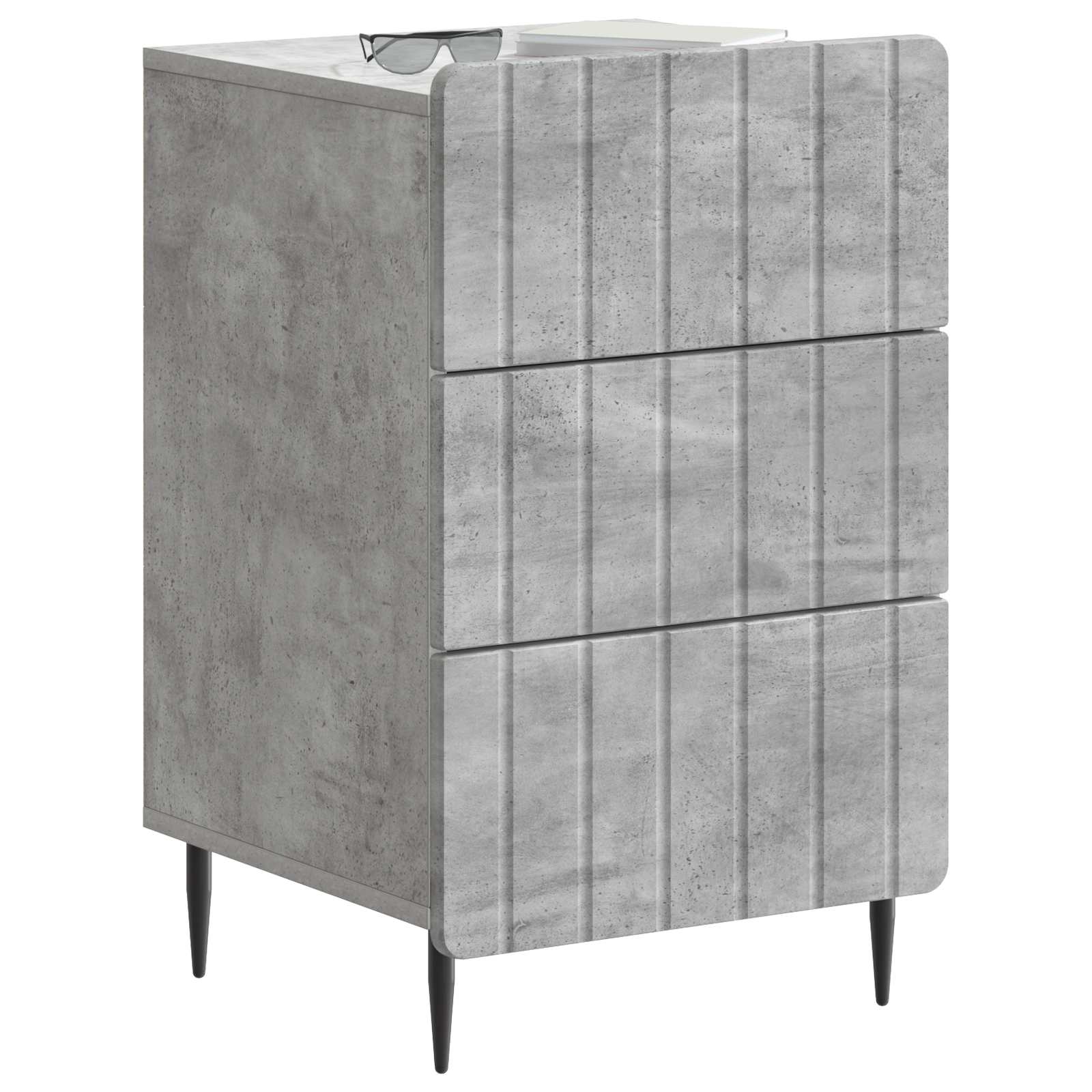 Nachtkastje met lade Betongrijs 43x 41 x 68 cm Bewerkt hout is nu te koop bij PeponiXL, paradijselijk wonen!