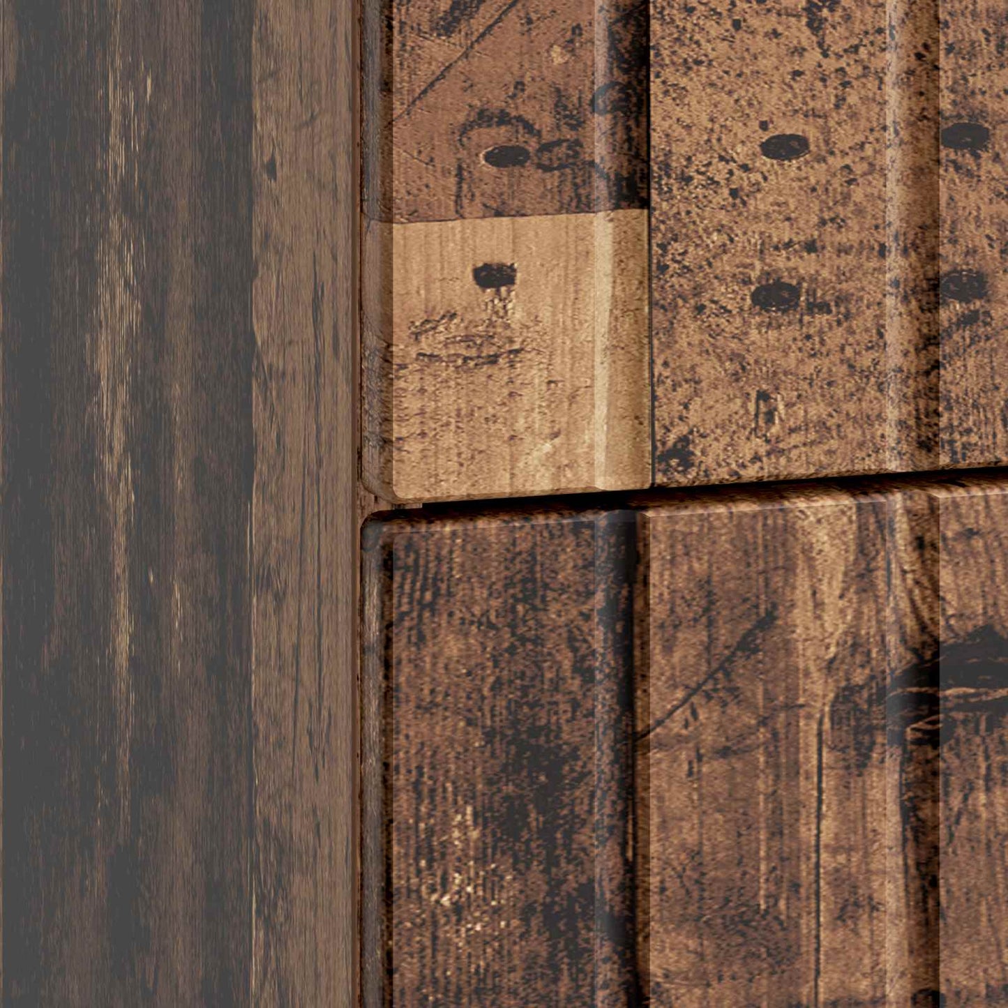 Nachtkastje met lade Oud hout 43x 41 x 68 cm Bewerkt hout is nu te koop bij PeponiXL, paradijselijk wonen!