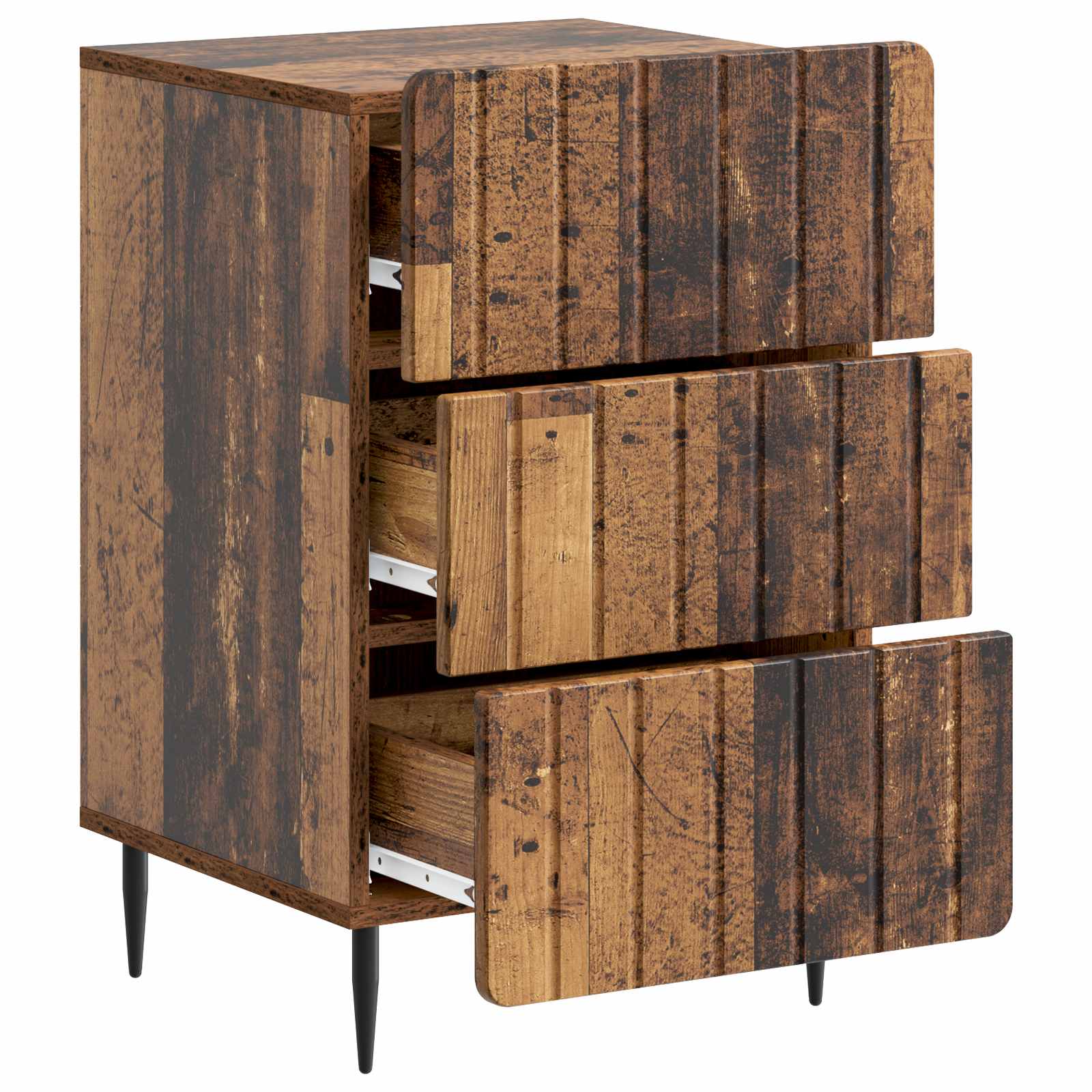 Nachtkastje met lade Oud hout 43x 41 x 68 cm Bewerkt hout is nu te koop bij PeponiXL, paradijselijk wonen!