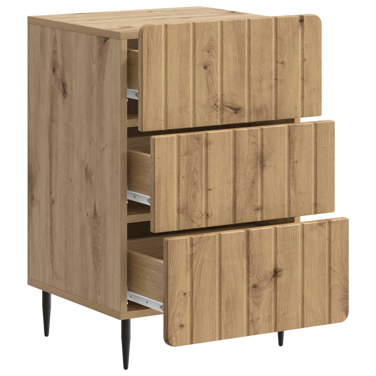 Nachtkastje Artisanaal eiken 43x 41 x 68 cm Bewerkt hout is nu te koop bij PeponiXL, paradijselijk wonen!