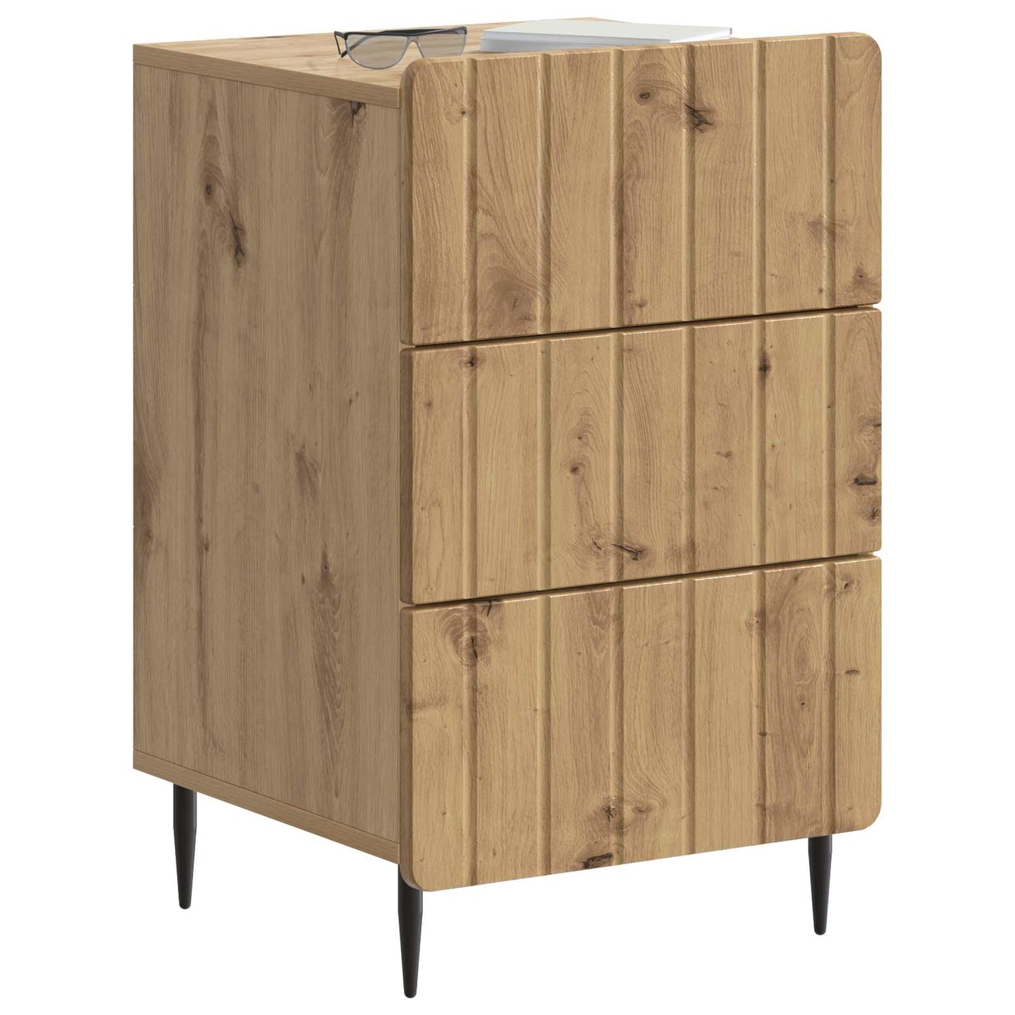 Nachtkastje Artisanaal eiken 43x 41 x 68 cm Bewerkt hout is nu te koop bij PeponiXL, paradijselijk wonen!