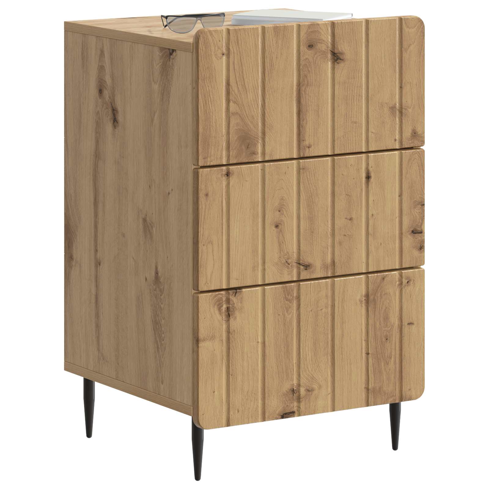Nachtkastje Artisanaal eiken 43x 41 x 68 cm Bewerkt hout is nu te koop bij PeponiXL, paradijselijk wonen!