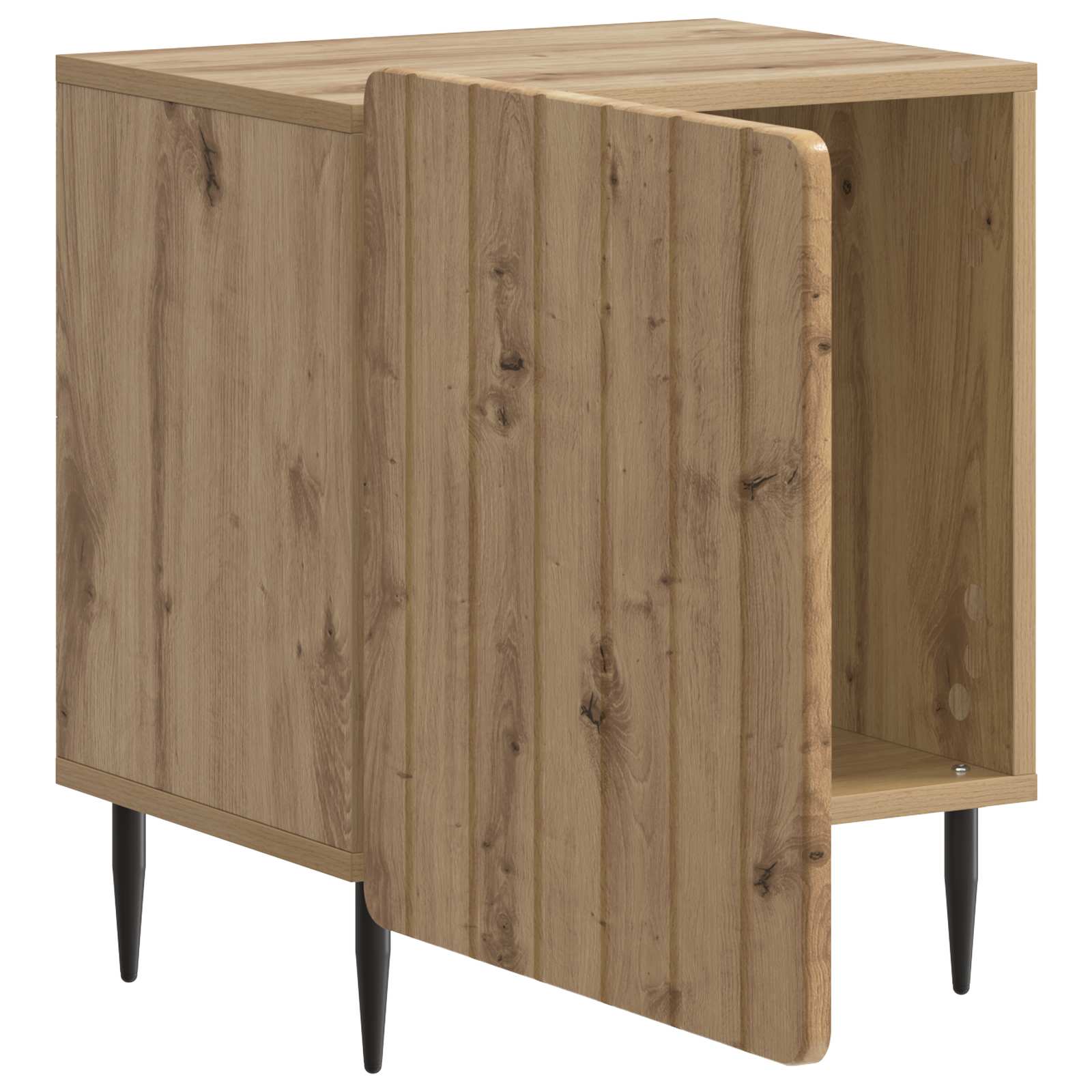 Nachtkastje Artisanaal eiken 43 x 34,5 x 52 cm Bewerkt hout is nu te koop bij PeponiXL, paradijselijk wonen!